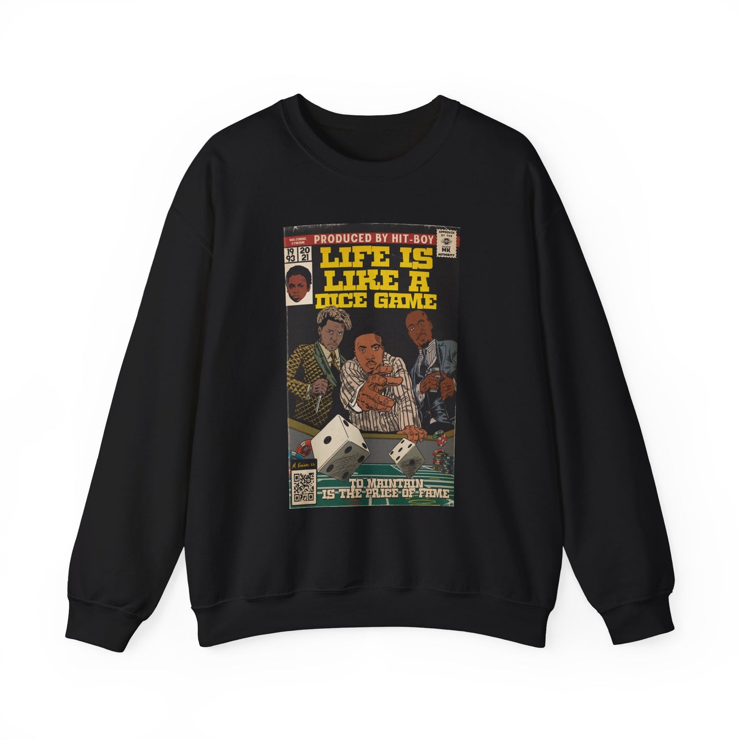 Nas, Cordae, & Freddie, Life Is Like A Dice Game - Unisex Heavy Blend™ Crewneck Sweatshirt