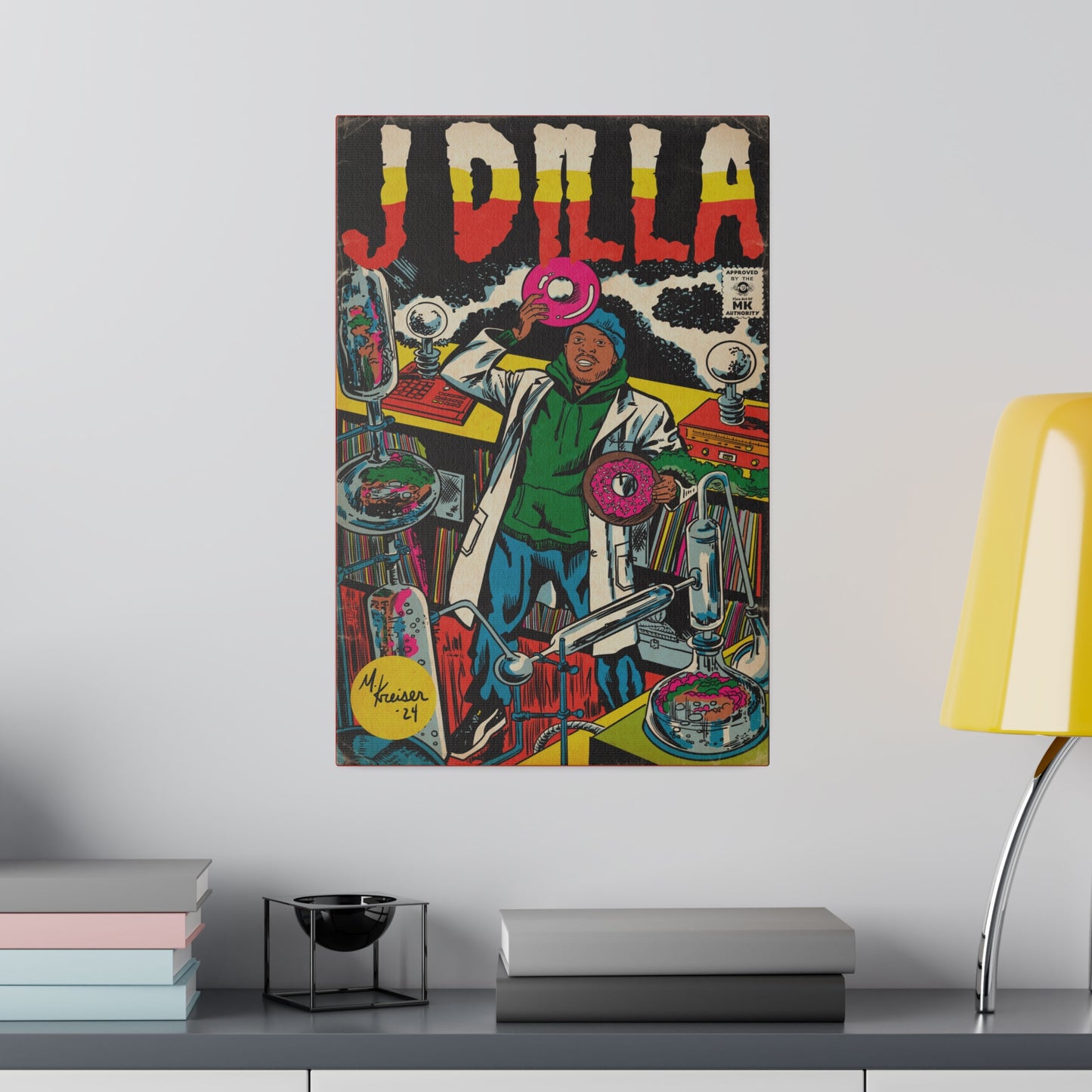 J Dilla - Comic Book Art - Matte Canvas, Stretched, 0.75"