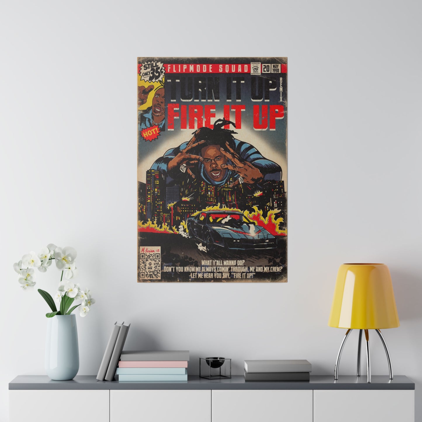Busta Rhymes - Turn It Up/Fire It Up - Matte Canvas, Stretched, 0.75"