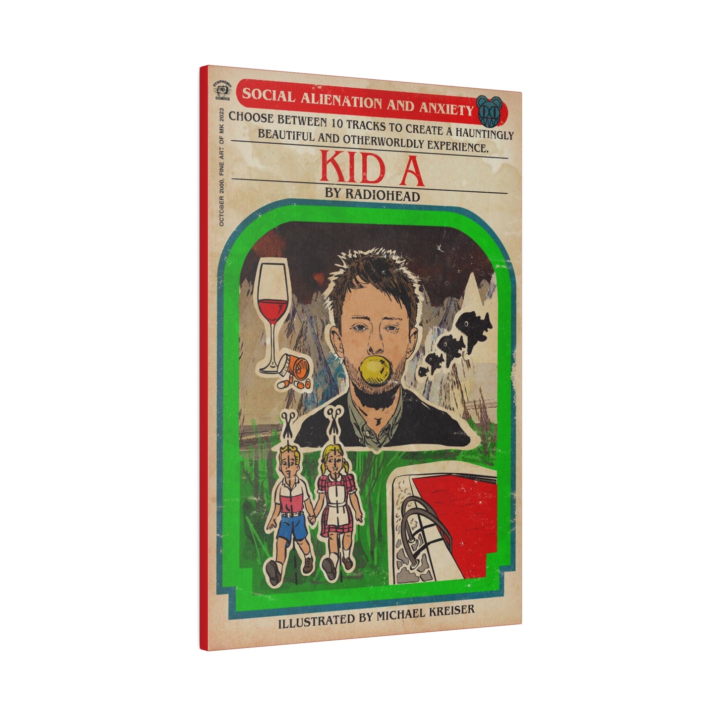 Radiohead- Kid A - Matte Canvas, Stretched, 0.75"