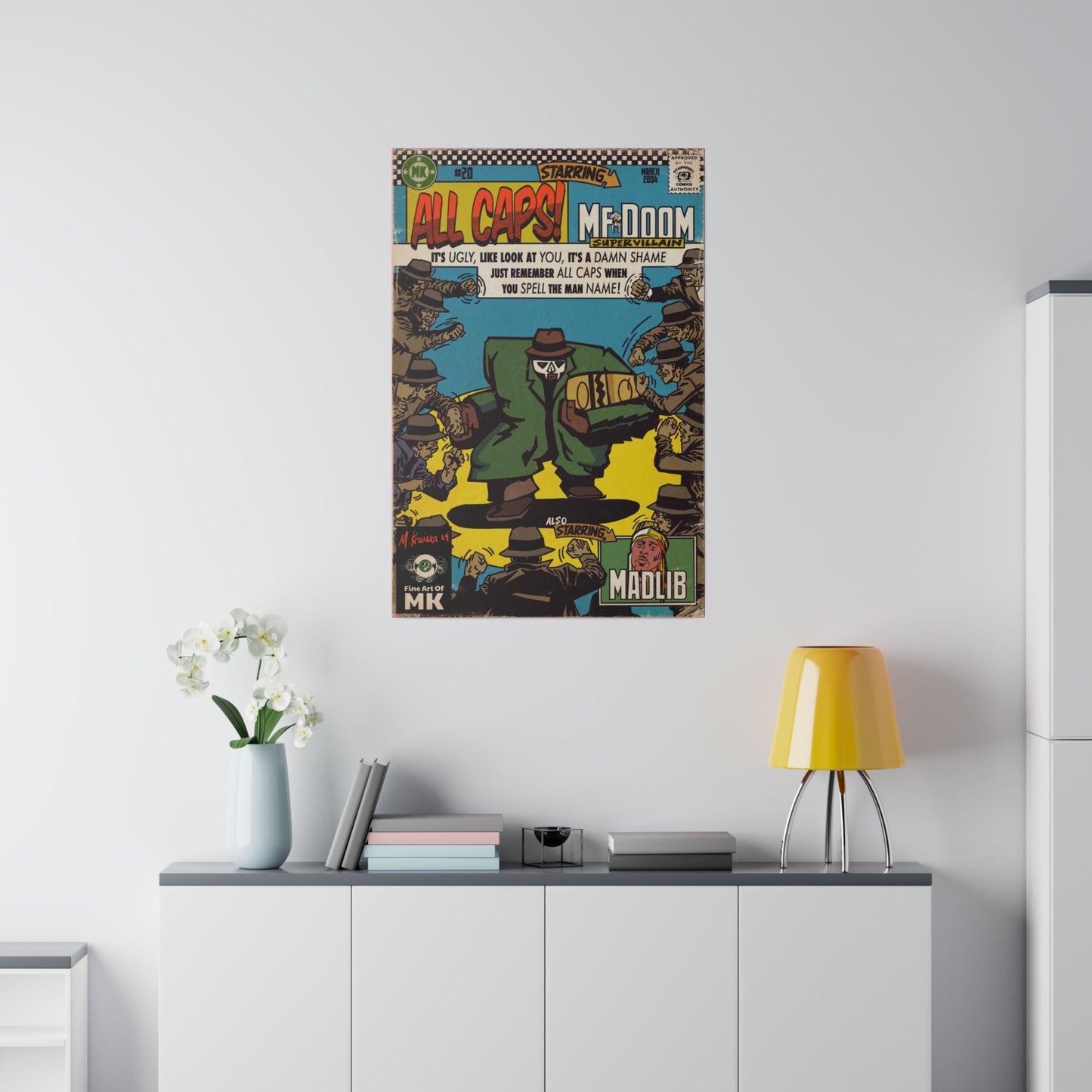 MF DOOM - All Caps - Matte Canvas, Stretched, 0.75"