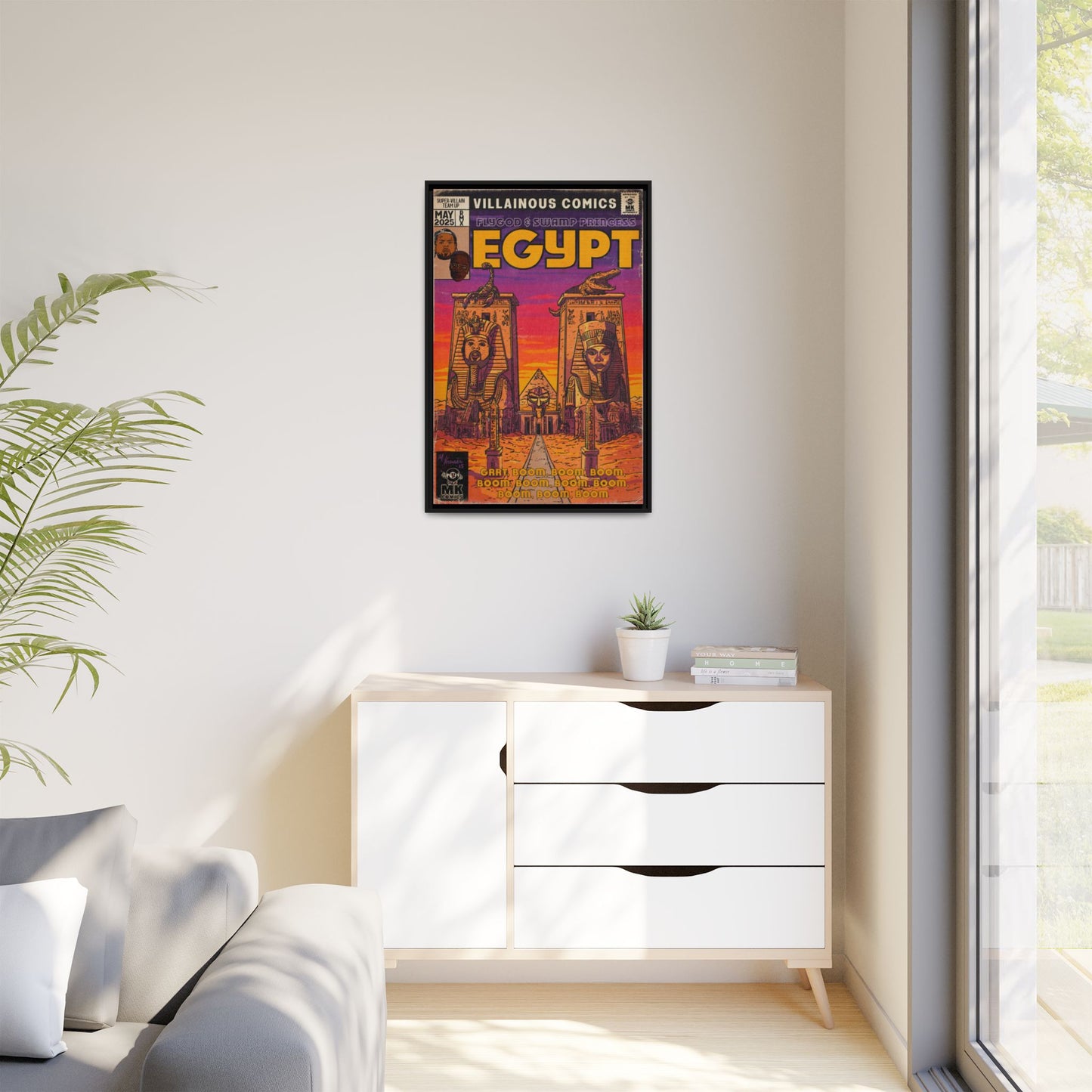 Egypt Remix - Matte Canvas, Framed (Multi-color)