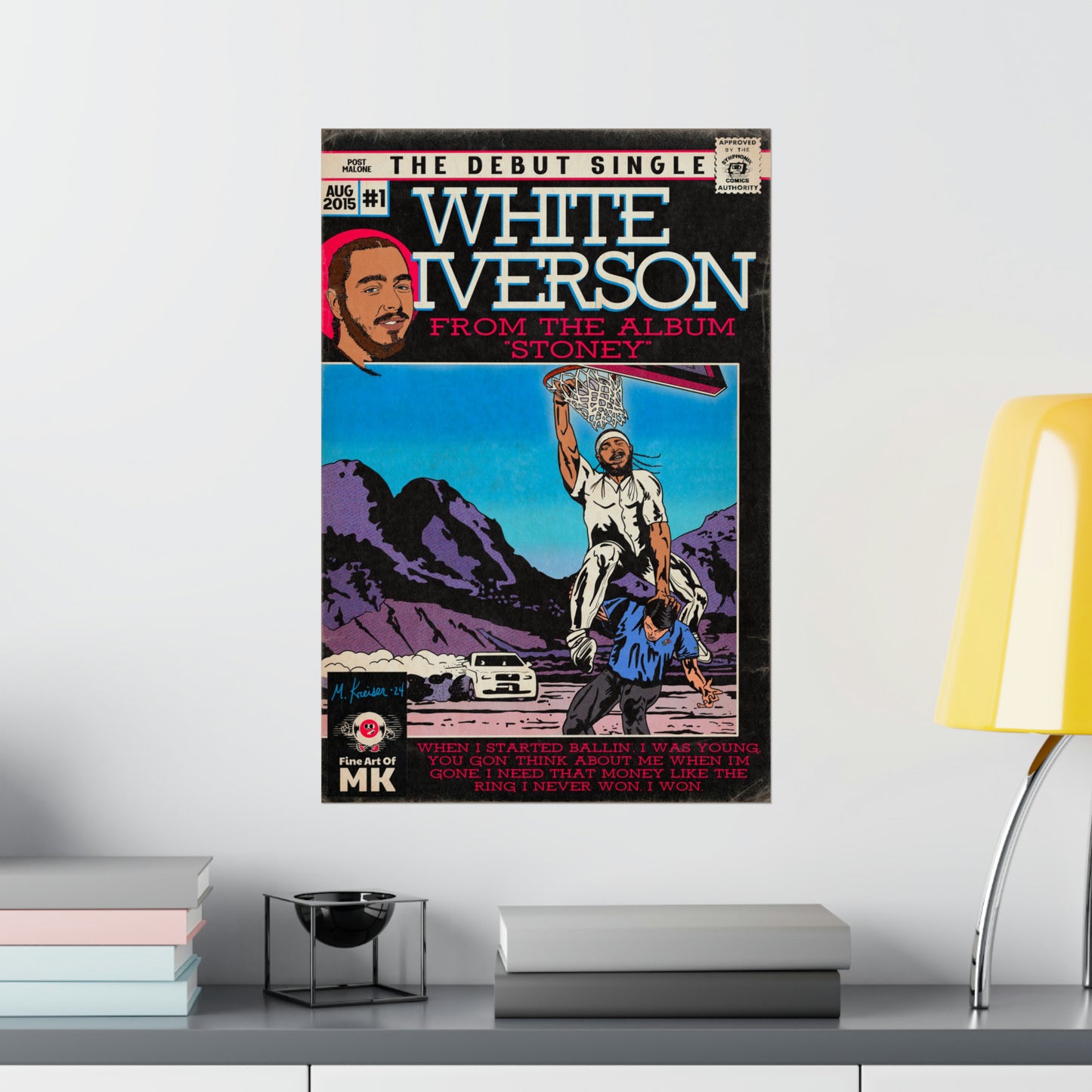 Post Malone - White Iverson - Matte Vertical Posters