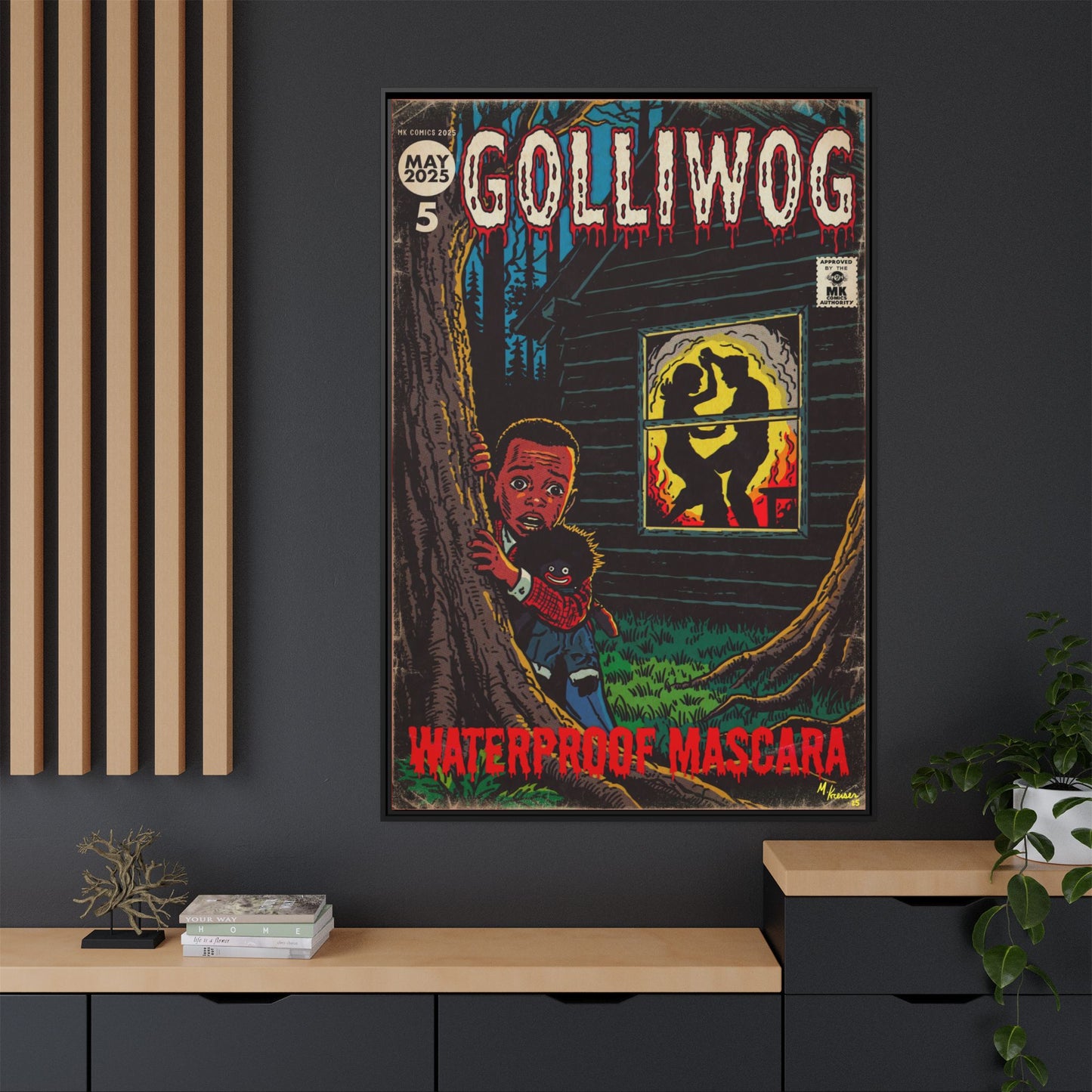 Waterproof Mascara - Golliwog - Matte Canvas, Framed (Multi-color)