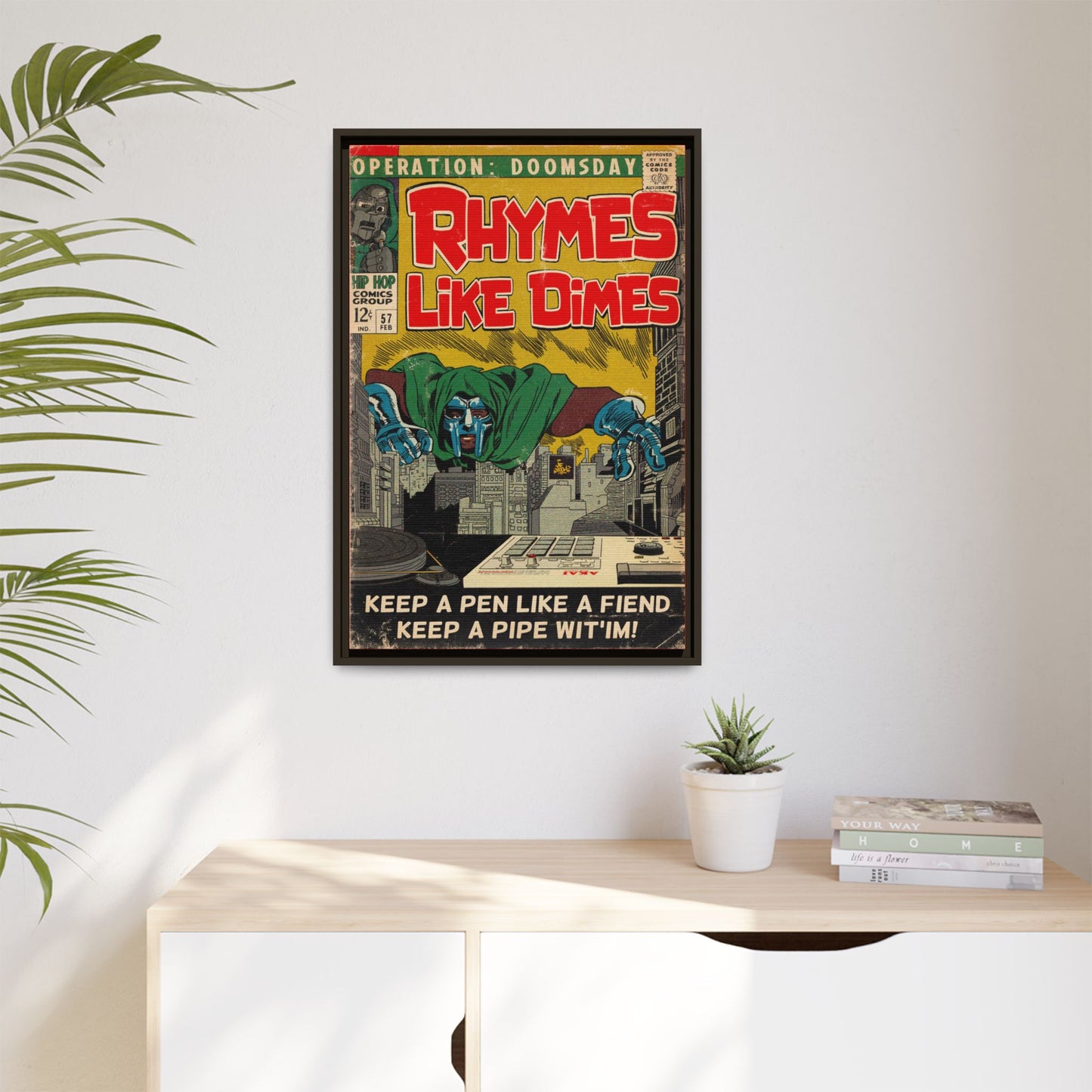 MF DOOM - Rhymes Like Dimes - Gallery Canvas Wraps, Vertical Frame