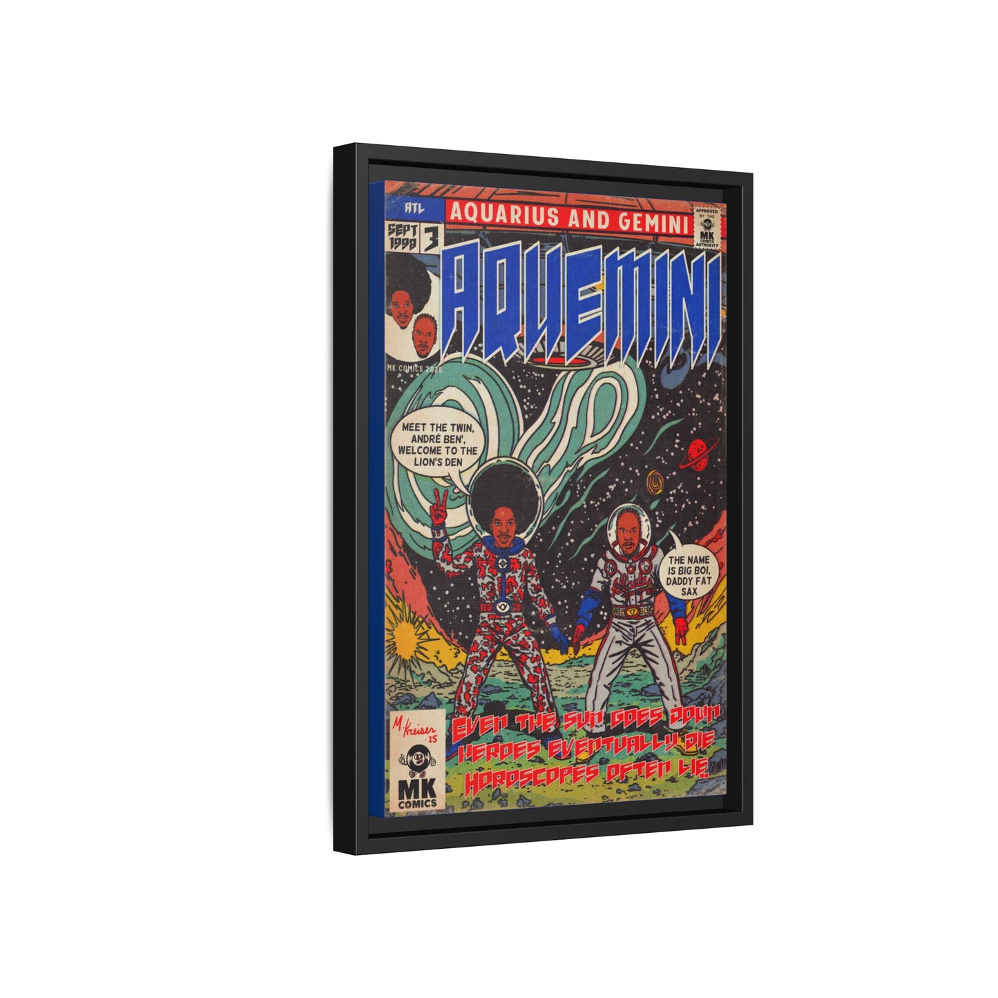 Aquemini - Comic Book Art - Matte Canvas, Framed (Multi-color)