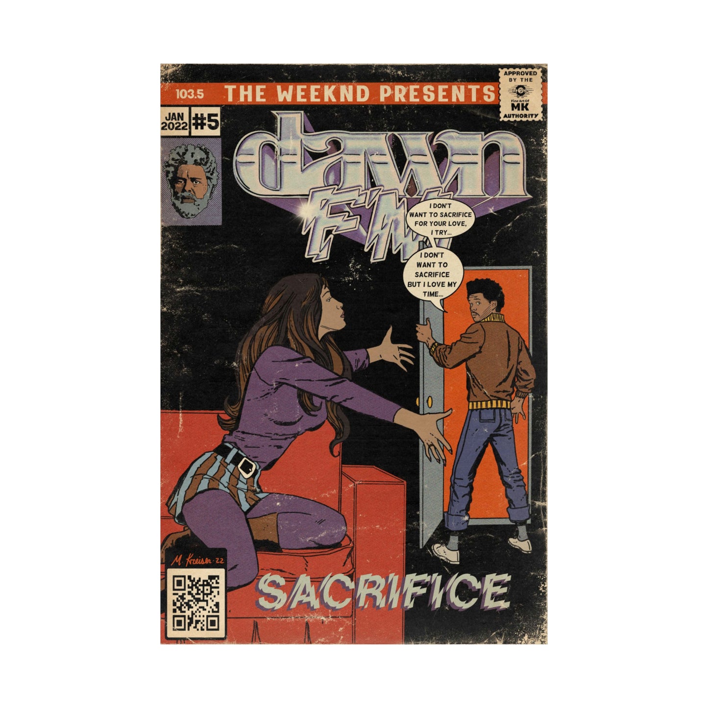 The Weeknd- Sacrifice- Dawn FM Premium Matte vertical posters