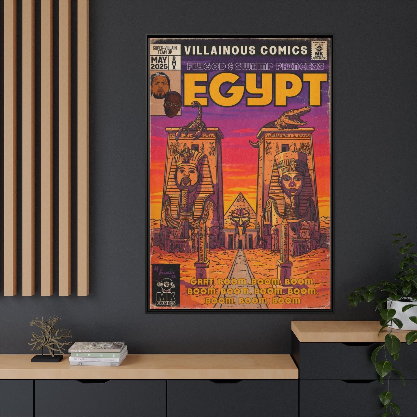 Egypt Remix - Matte Canvas, Framed (Multi-color)