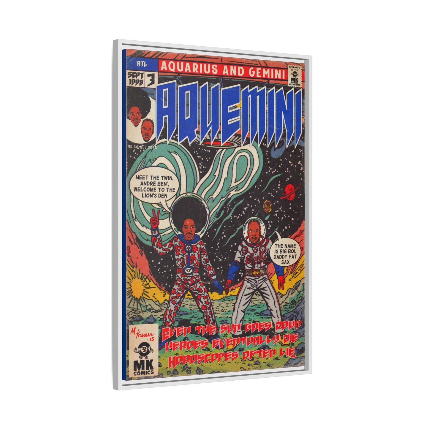 Aquemini - Comic Book Art - Matte Canvas, Framed (Multi-color)