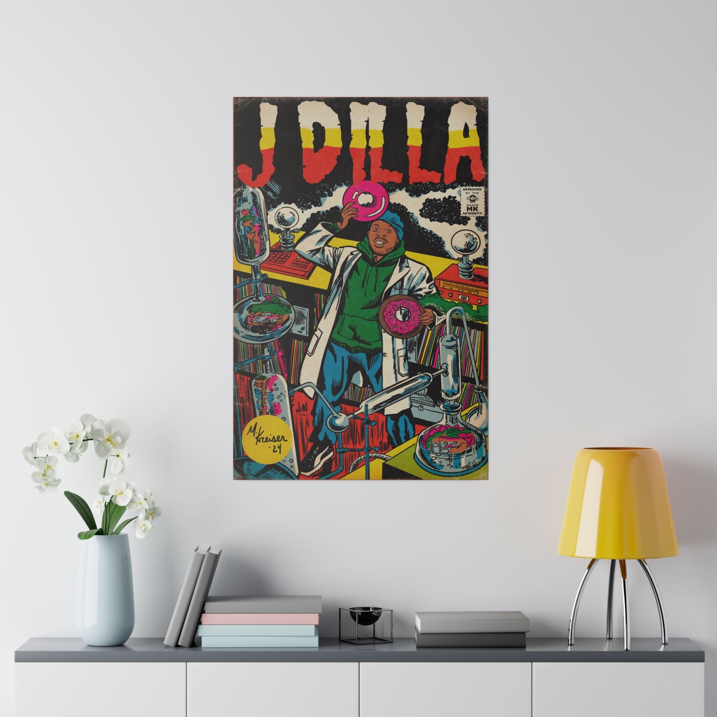J Dilla - Comic Book Art - Matte Canvas, Stretched, 0.75"