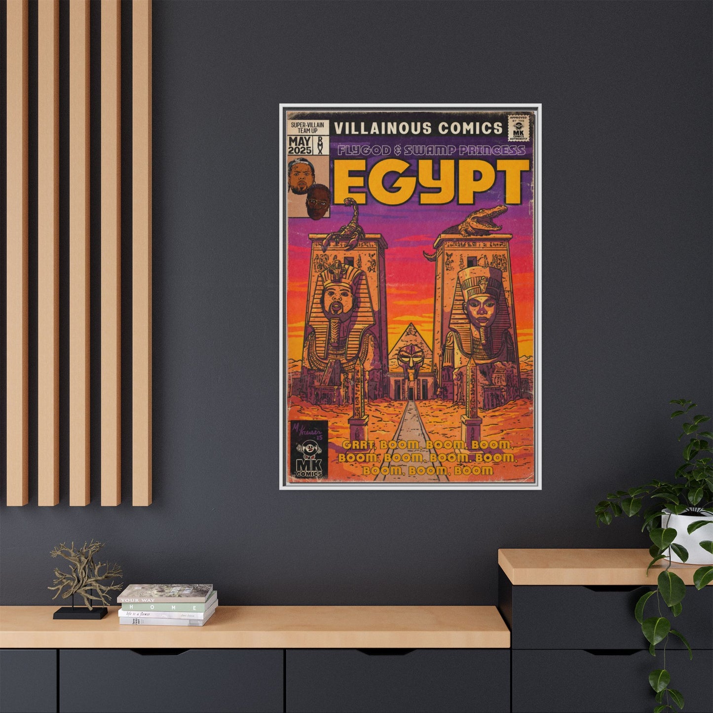Egypt Remix - Matte Canvas, Framed (Multi-color)