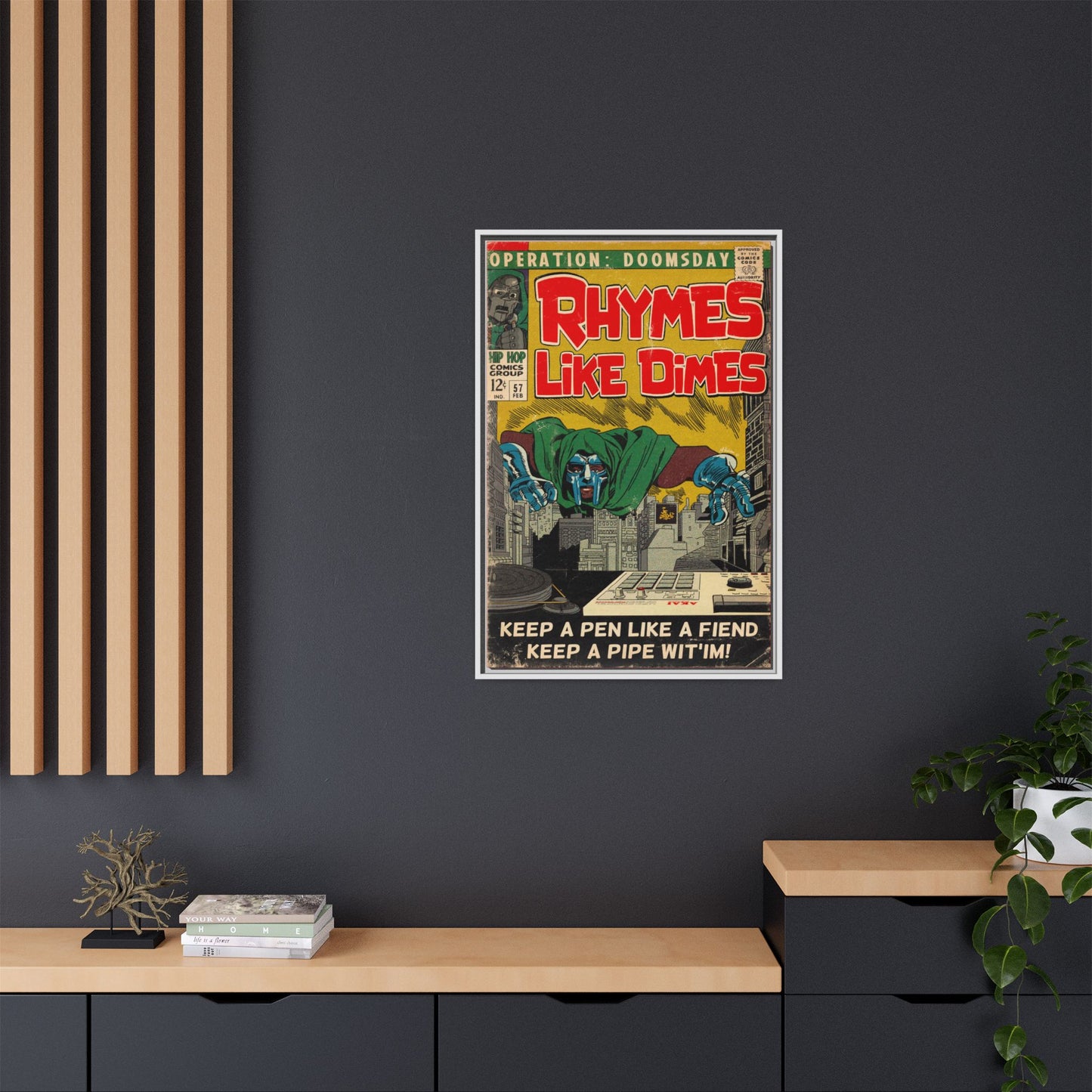 MF DOOM - Rhymes Like Dimes - Gallery Canvas Wraps, Vertical Frame