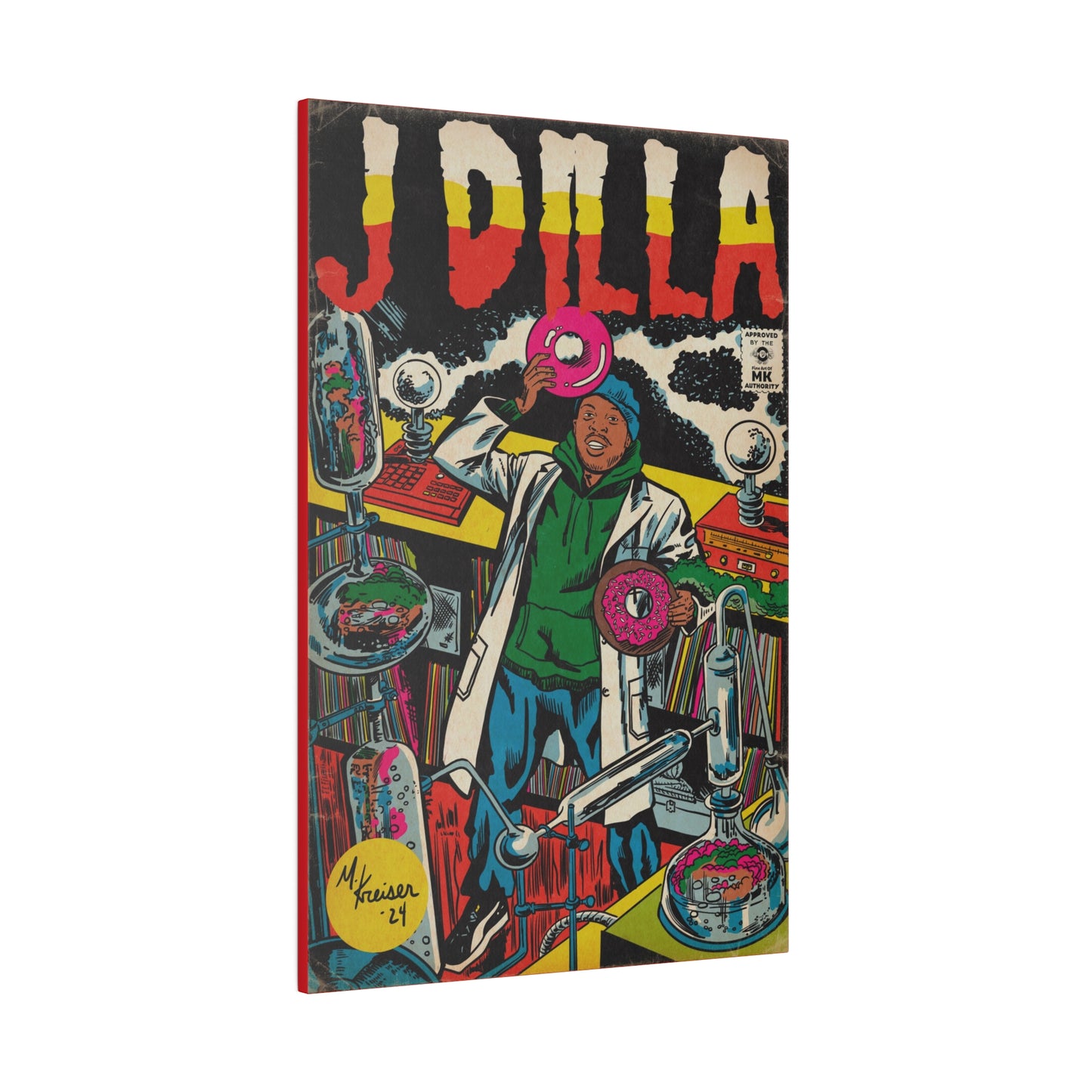 J Dilla - Comic Book Art - Matte Canvas, Stretched, 0.75"