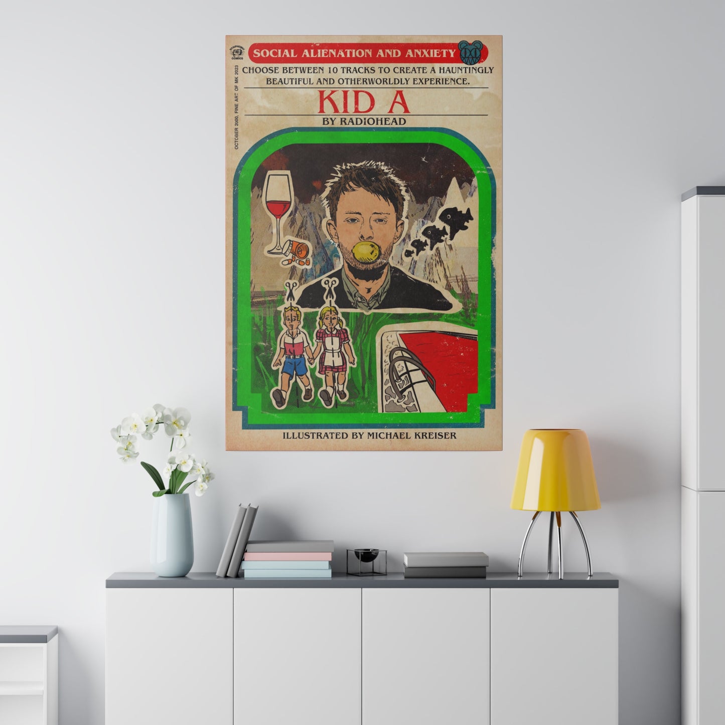 Radiohead- Kid A - Matte Canvas, Stretched, 0.75"