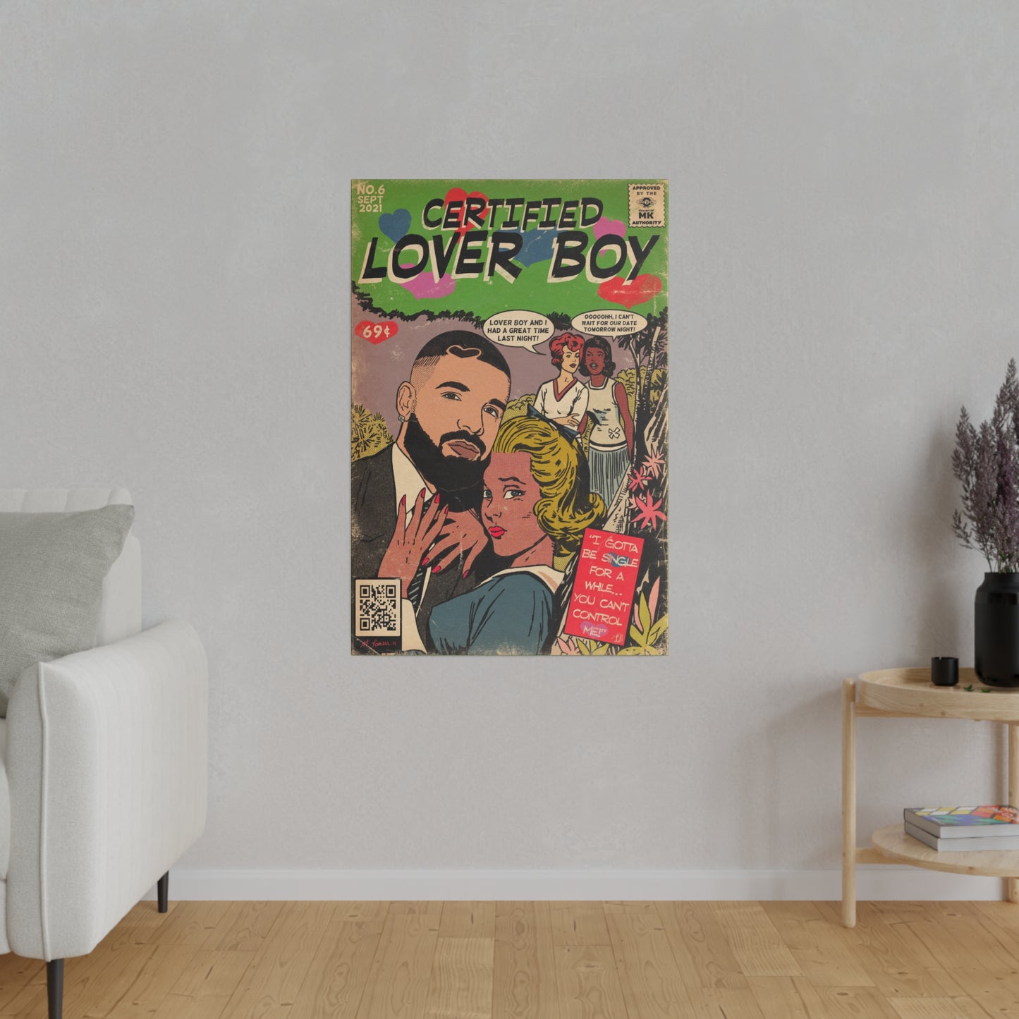 Drake - Certified Lover Boy - Matte Canvas, Stretched, 0.75"