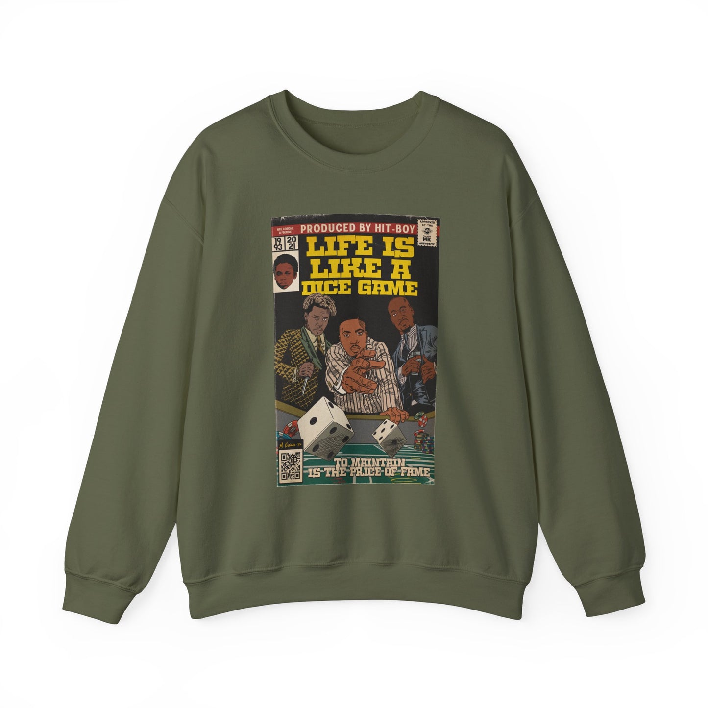 Nas, Cordae, & Freddie, Life Is Like A Dice Game - Unisex Heavy Blend™ Crewneck Sweatshirt