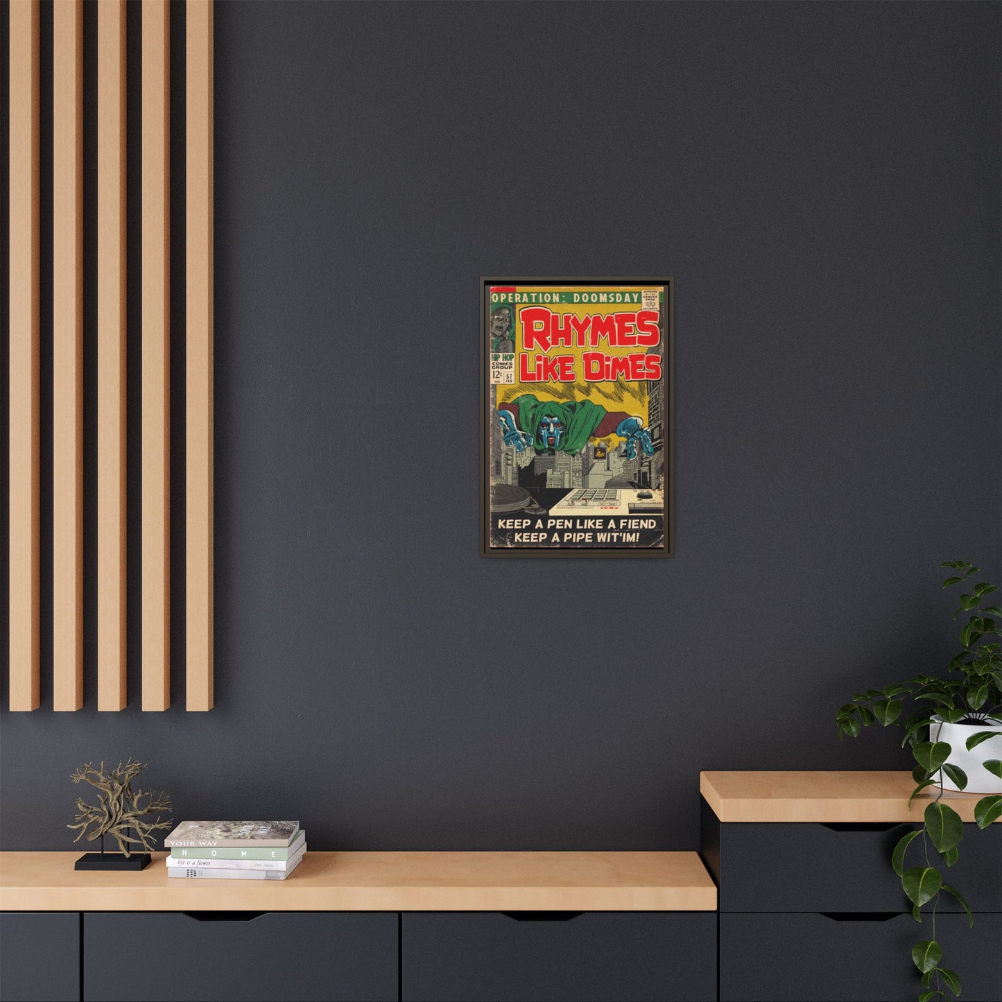 MF DOOM - Rhymes Like Dimes - Gallery Canvas Wraps, Vertical Frame