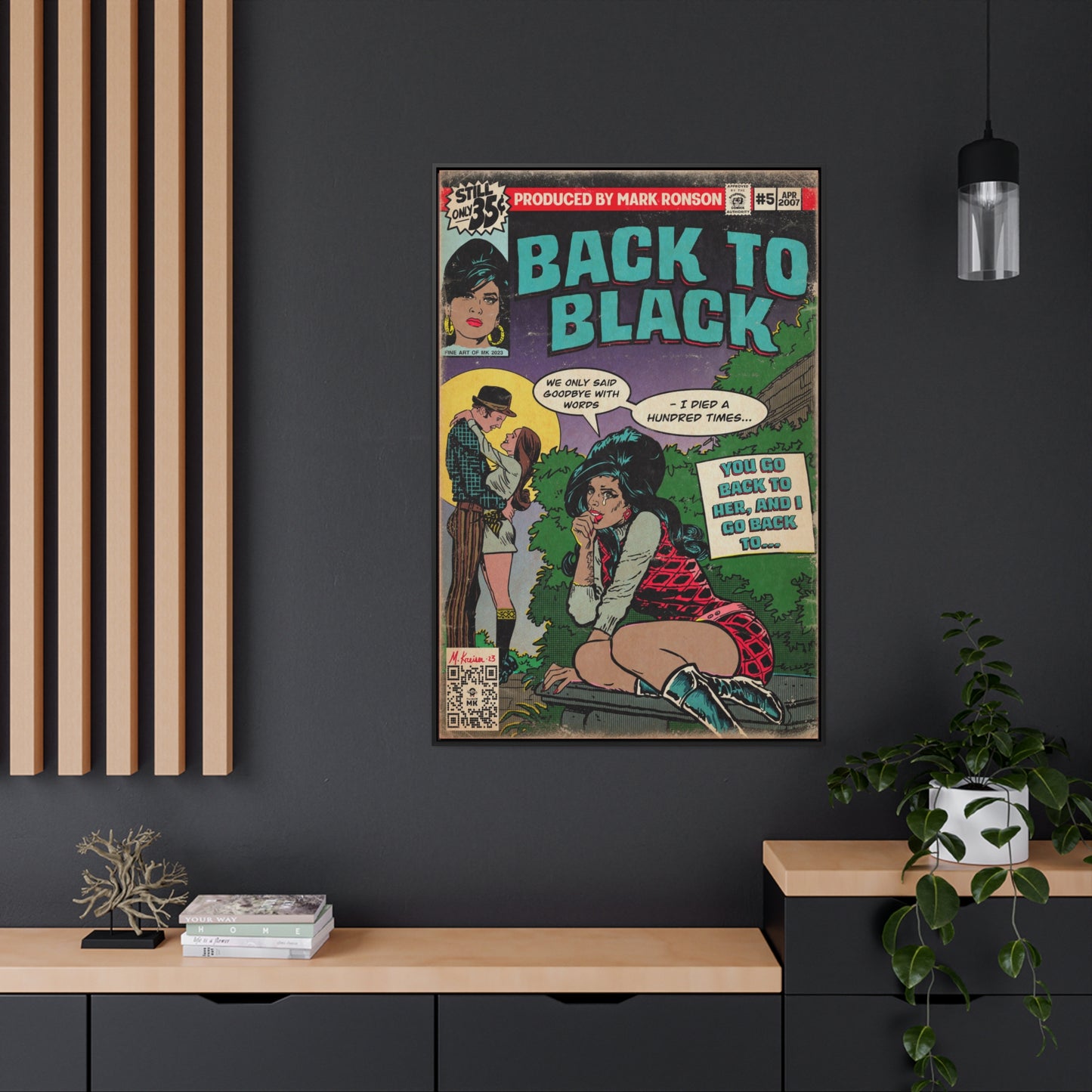 Amy Winehouse - Back to Black - Gallery Canvas Wraps, Vertical Frame