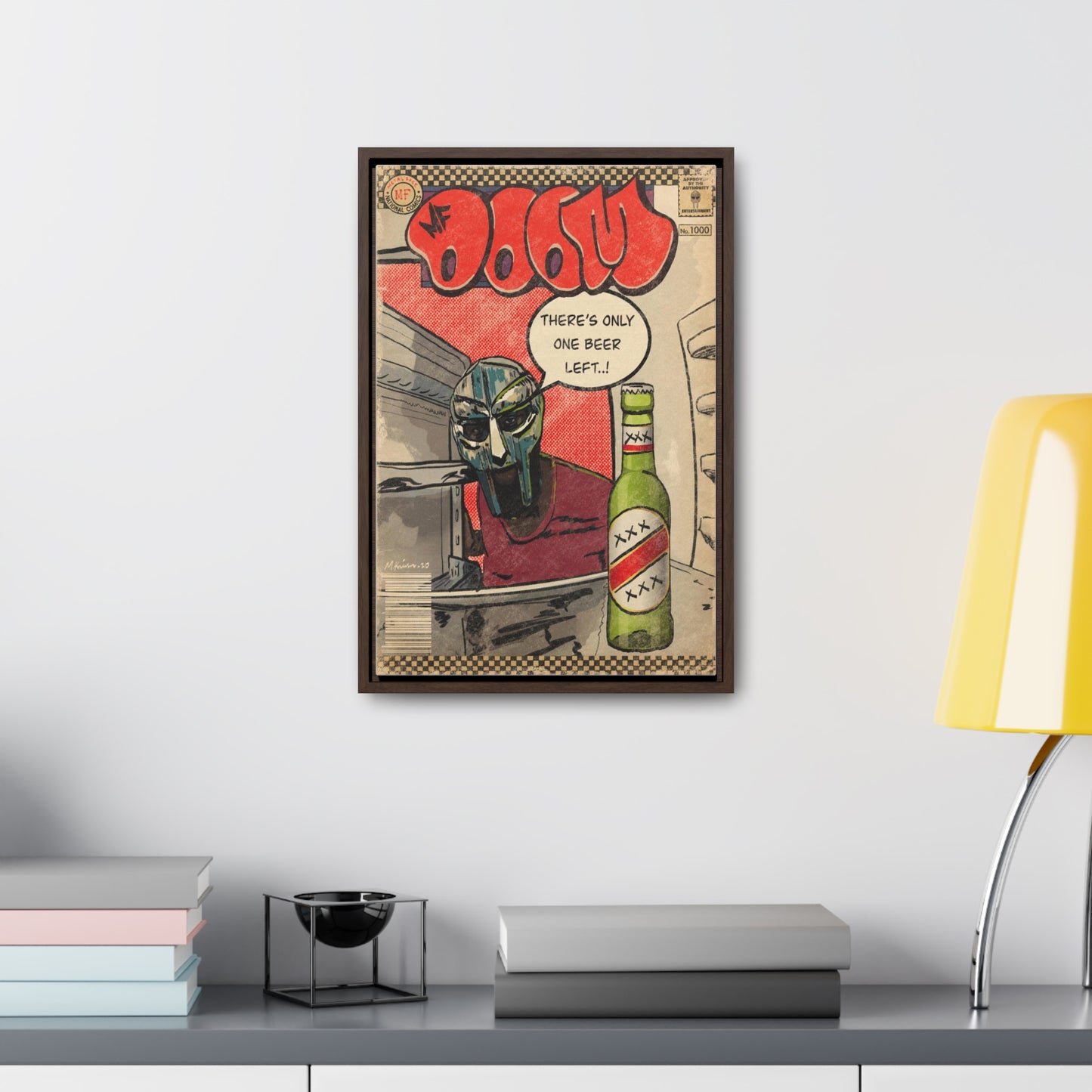 MF DOOM - One Beer - Gallery Canvas Wraps, Vertical Frame