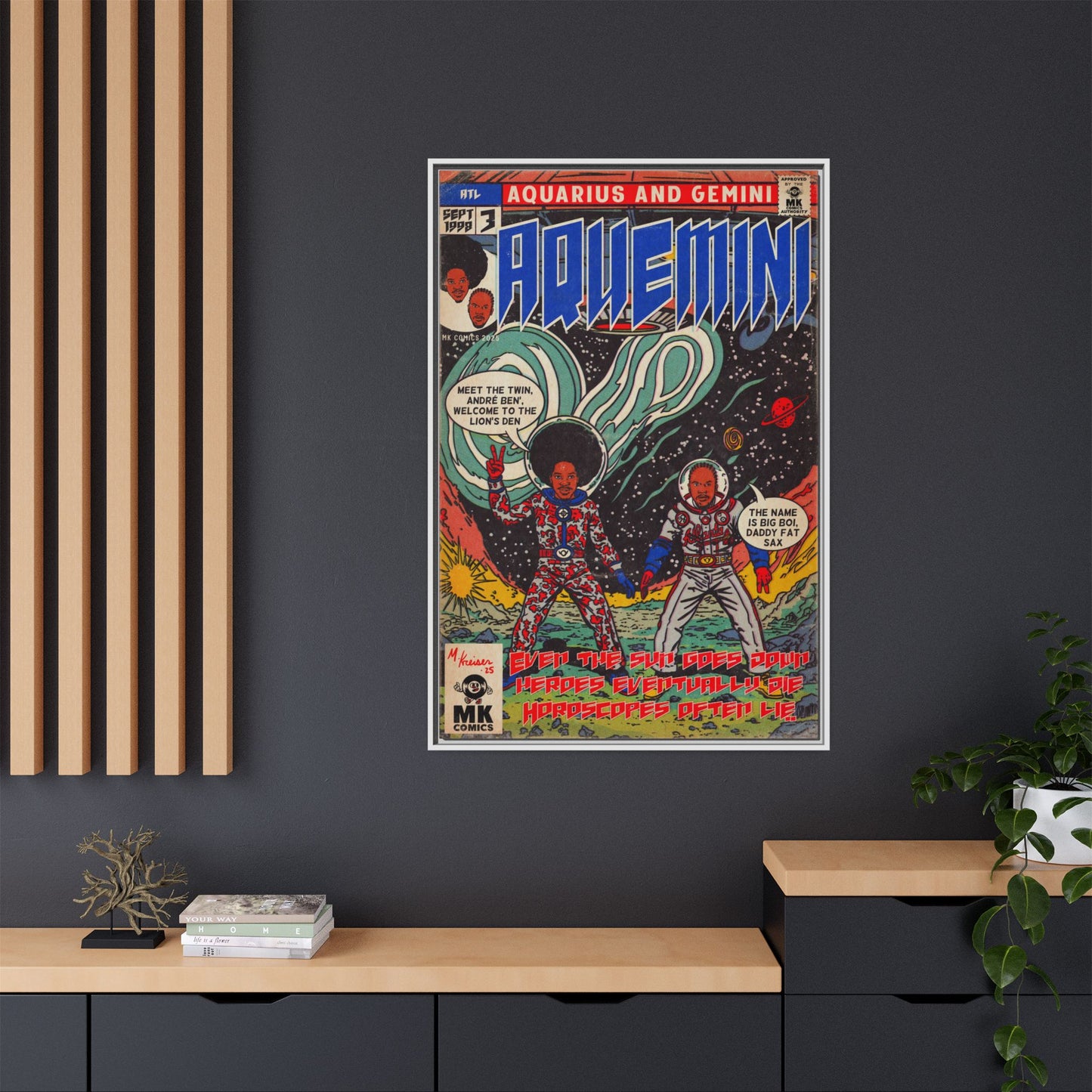 Aquemini - Comic Book Art - Matte Canvas, Framed (Multi-color)