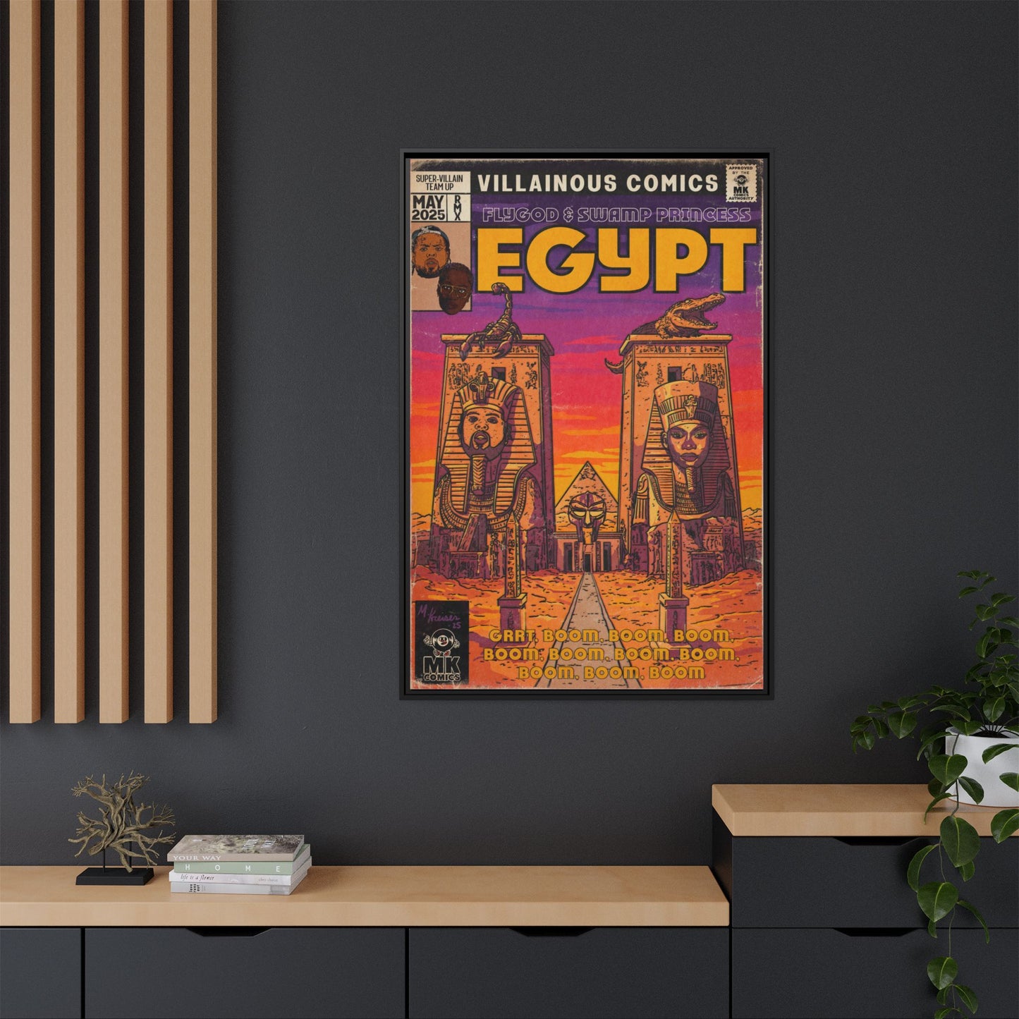 Egypt Remix - Matte Canvas, Framed (Multi-color)
