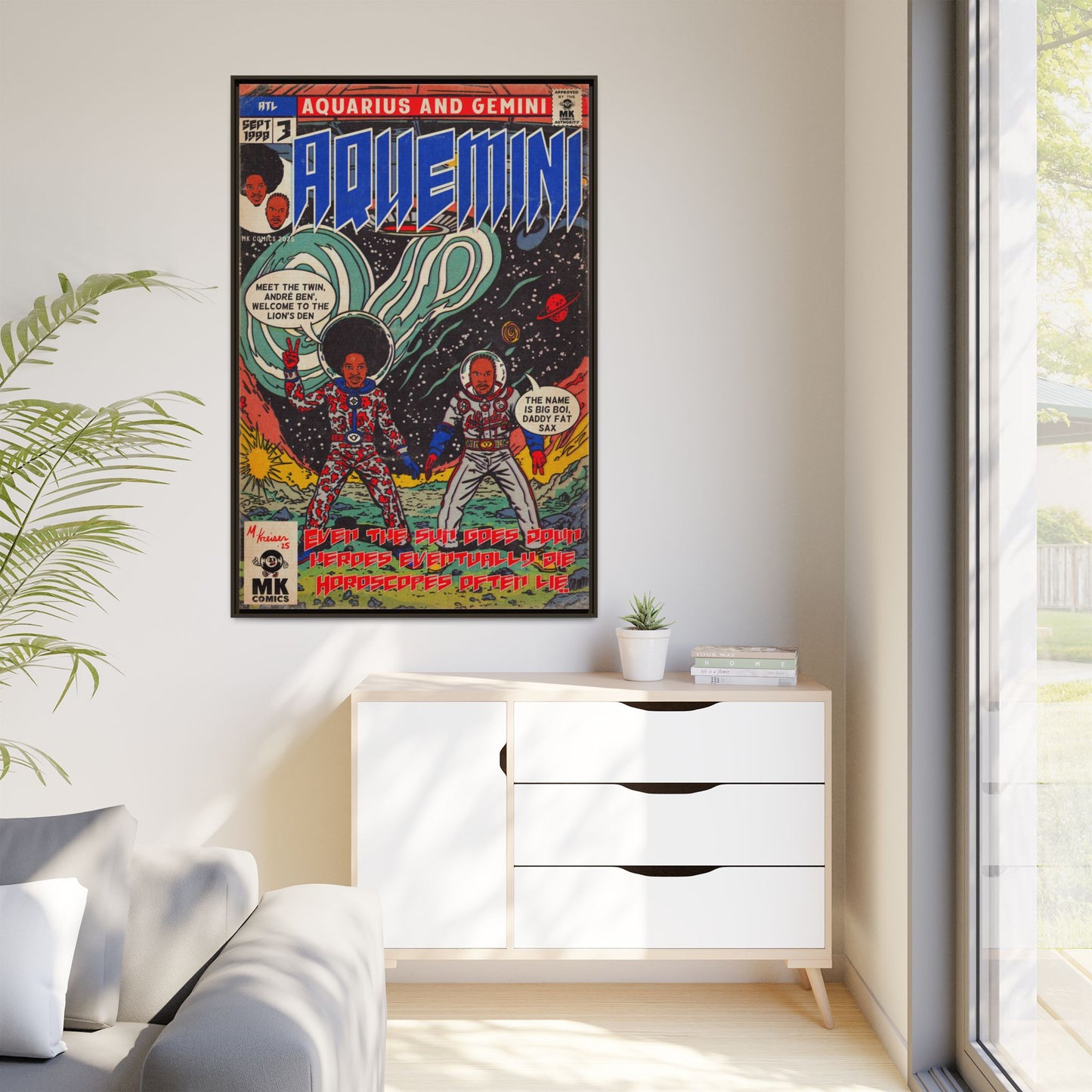 Aquemini - Comic Book Art - Matte Canvas, Framed (Multi-color)