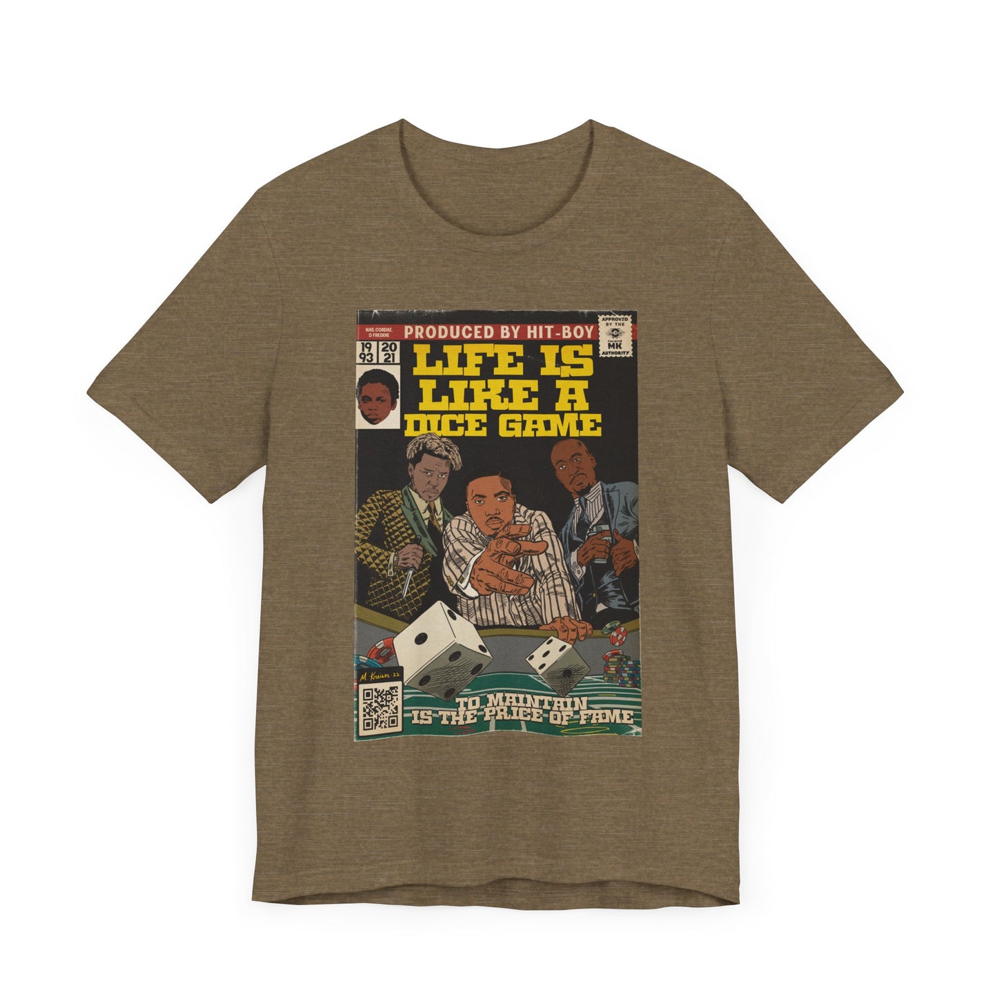 Nas, Gibbs, Cordae - Life is like a Dice Game - Unisex Jersey Short Sleeve Tee
