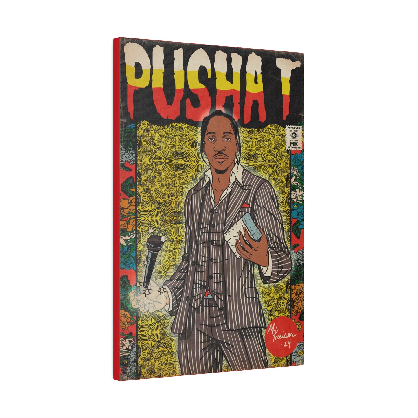 Pusha T - Comic Book Art - Matte Canvas, Stretched, 0.75"