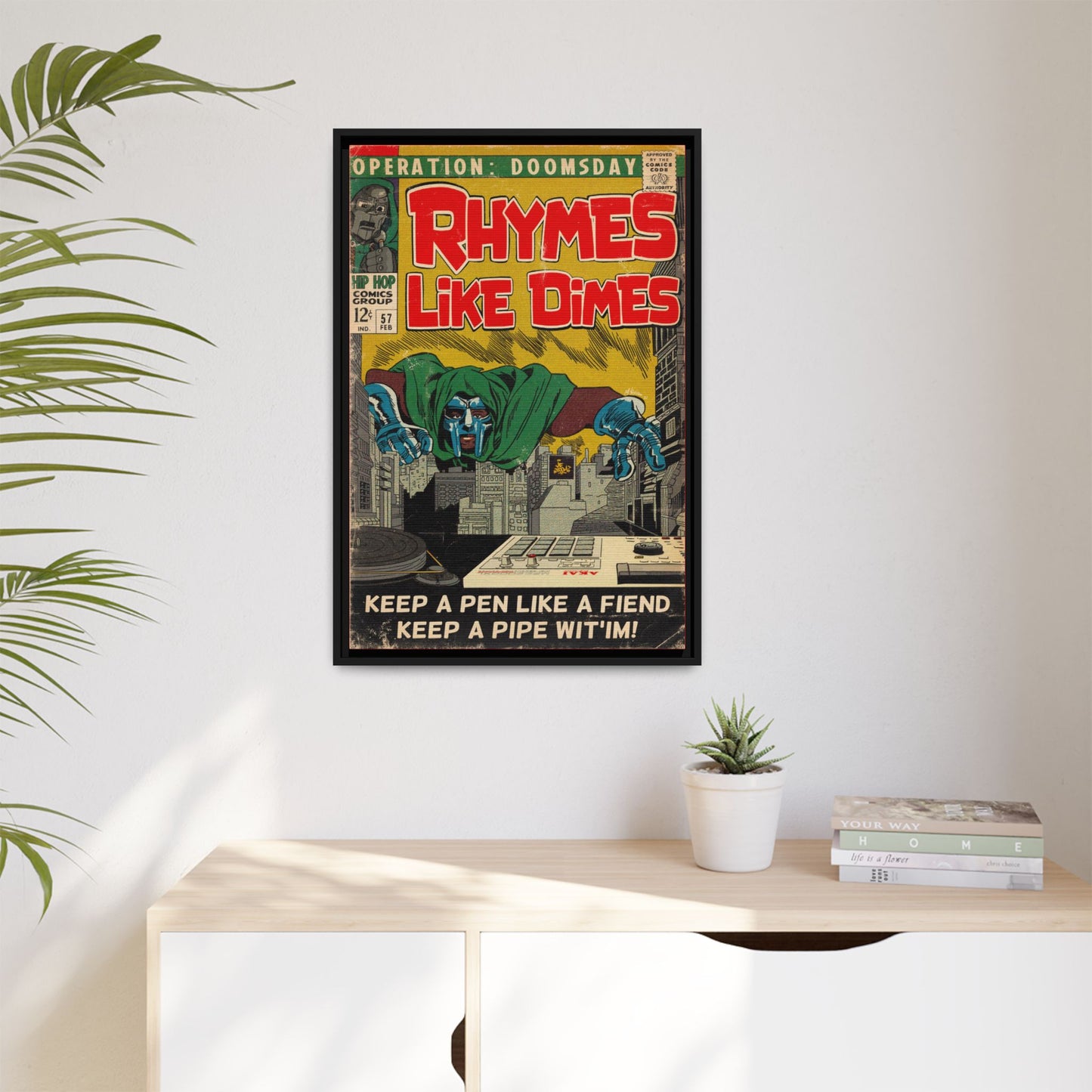 MF DOOM - Rhymes Like Dimes - Gallery Canvas Wraps, Vertical Frame