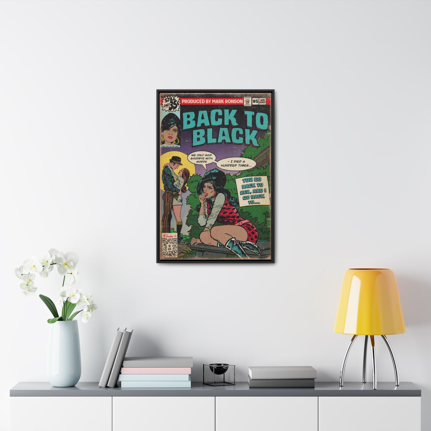 Amy Winehouse - Back to Black - Gallery Canvas Wraps, Vertical Frame