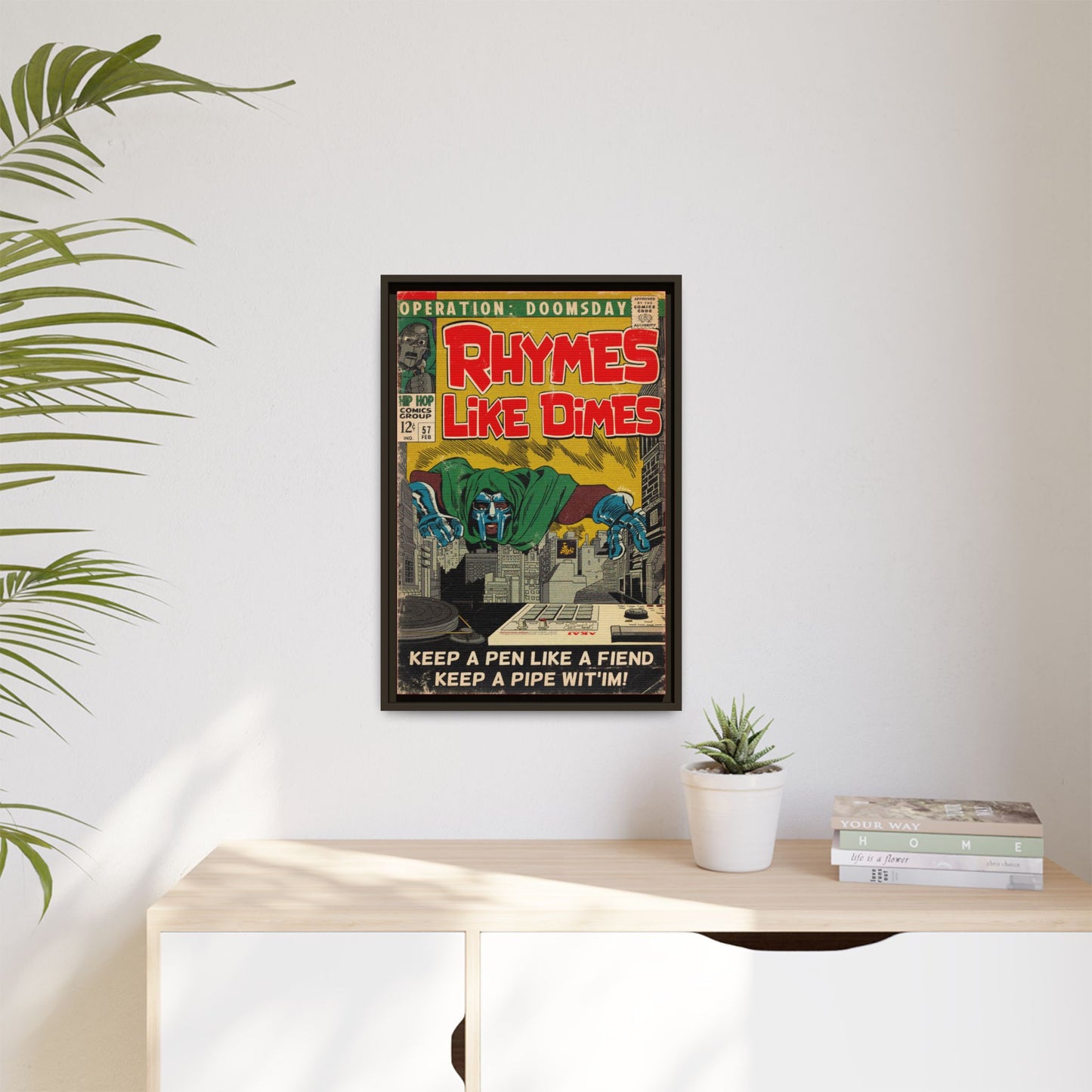 MF DOOM - Rhymes Like Dimes - Gallery Canvas Wraps, Vertical Frame