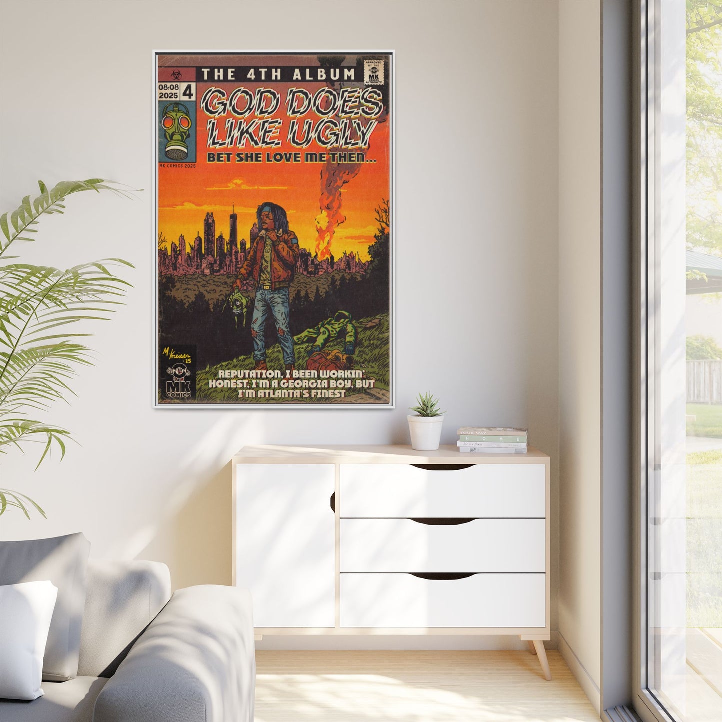 God Does Like Ugly - Matte Canvas, Framed (Multi-color)
