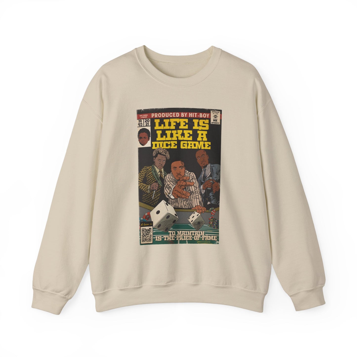 Nas, Cordae, & Freddie, Life Is Like A Dice Game - Unisex Heavy Blend™ Crewneck Sweatshirt