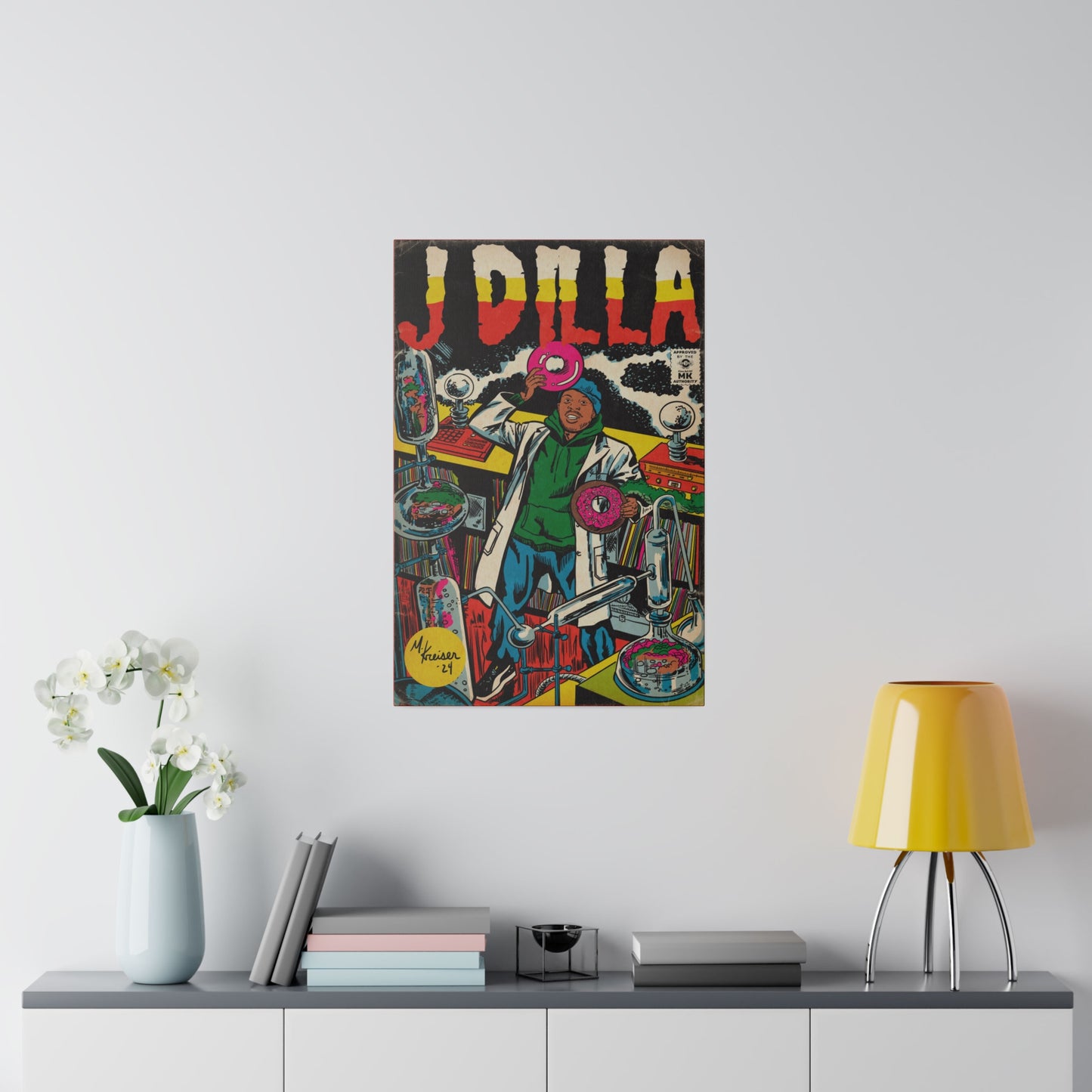 Dilla - Comic Book Art - Matte Canvas, Stretched, 0.75"