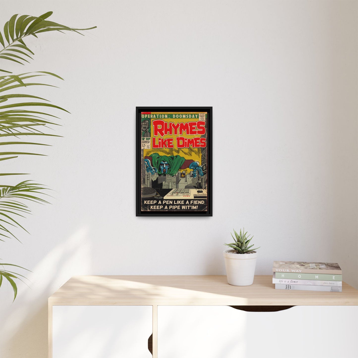 MF DOOM - Rhymes Like Dimes - Gallery Canvas Wraps, Vertical Frame