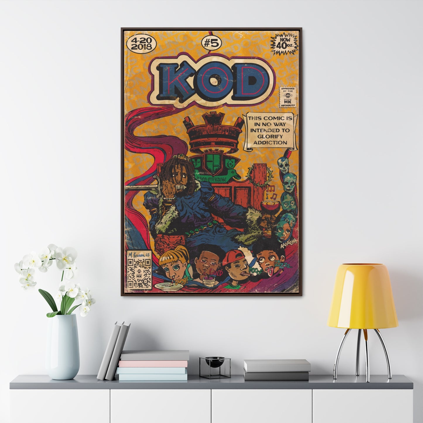J.Cole - KOD - Gallery Canvas Wraps, Vertical Frame