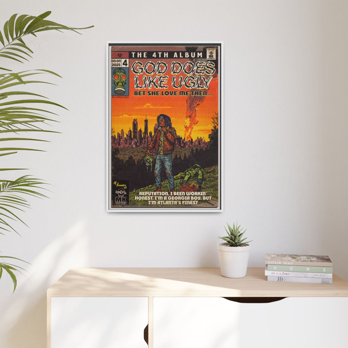 God Does Like Ugly - Matte Canvas, Framed (Multi-color)