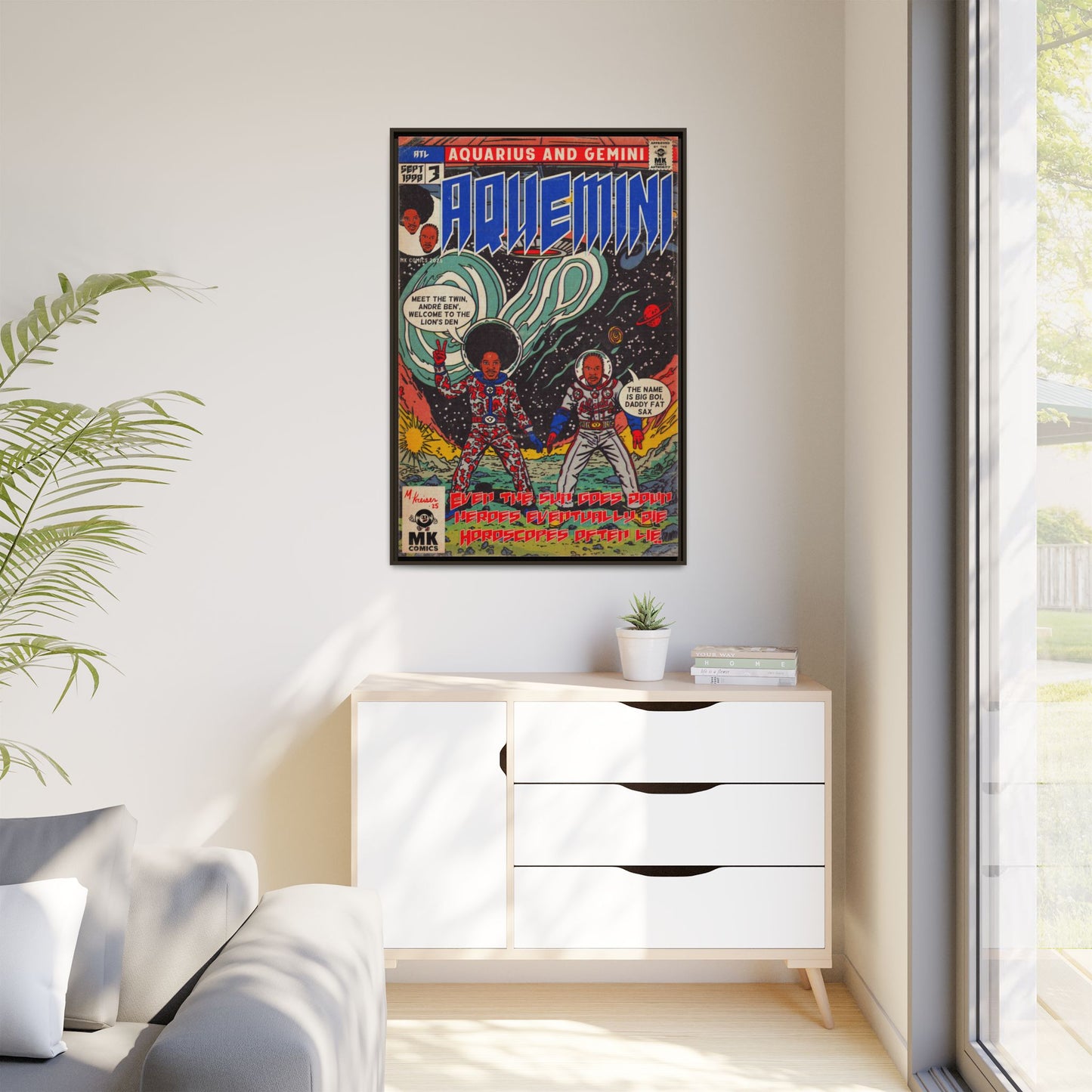 Aquemini - Comic Book Art - Matte Canvas, Framed (Multi-color)