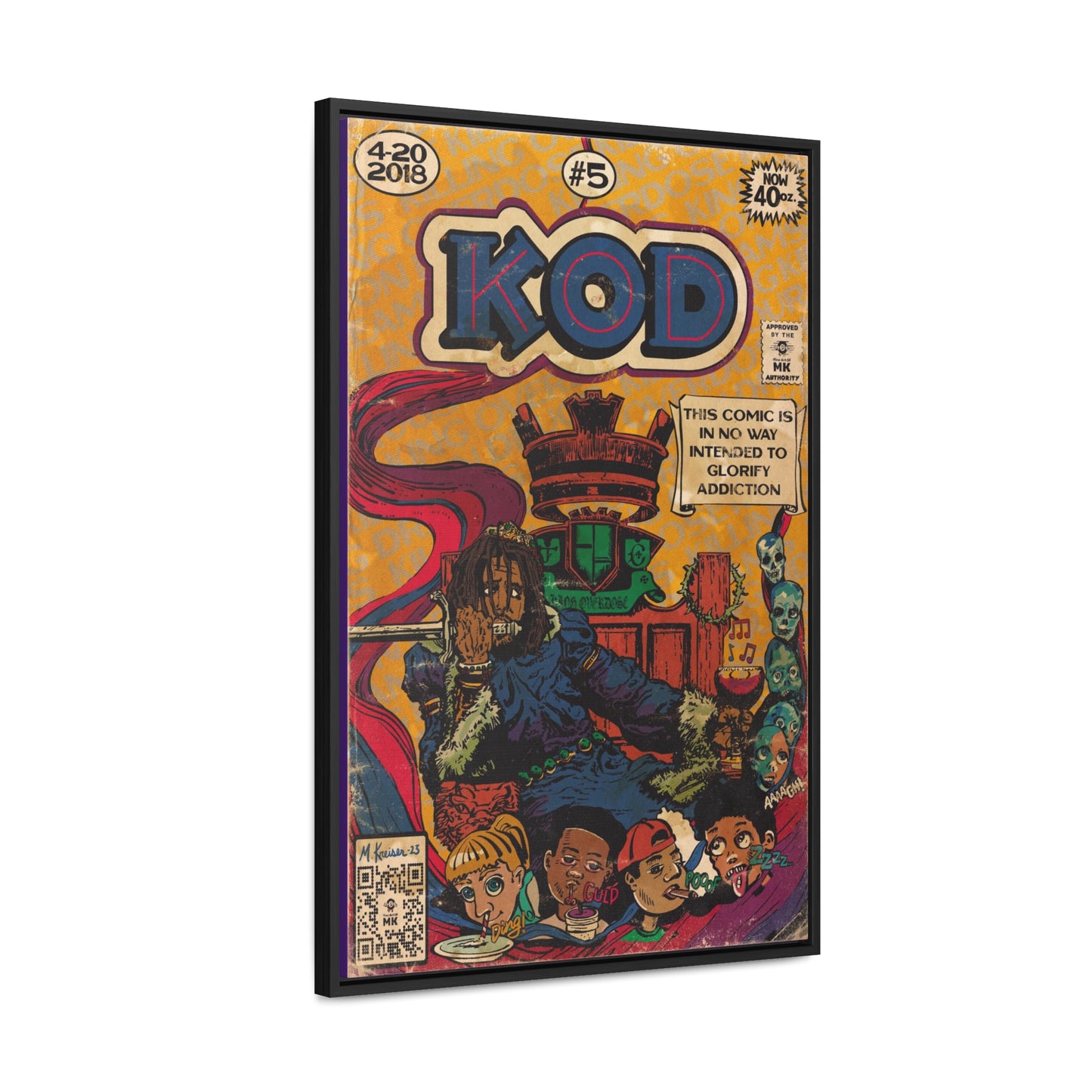J.Cole - KOD - Gallery Canvas Wraps, Vertical Frame