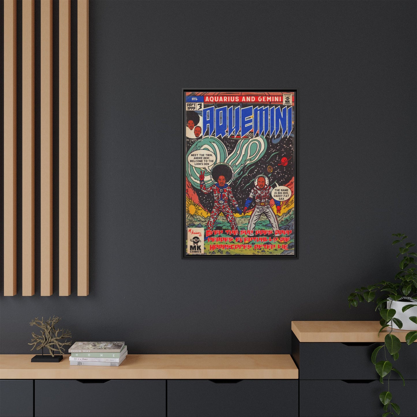 Aquemini - Comic Book Art - Matte Canvas, Framed (Multi-color)