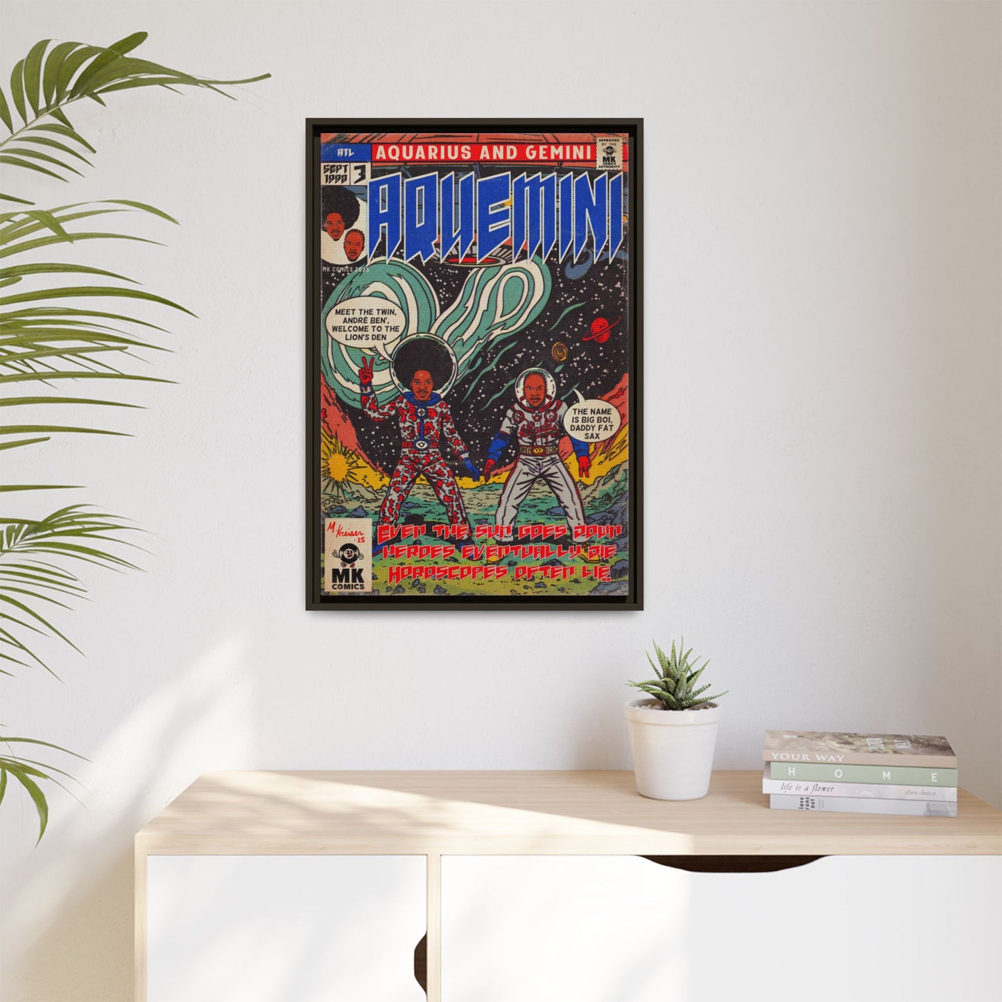 Aquemini - Comic Book Art - Matte Canvas, Framed (Multi-color)