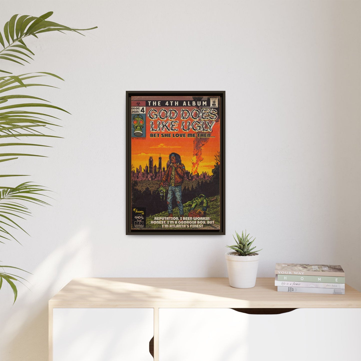 God Does Like Ugly - Matte Canvas, Framed (Multi-color)
