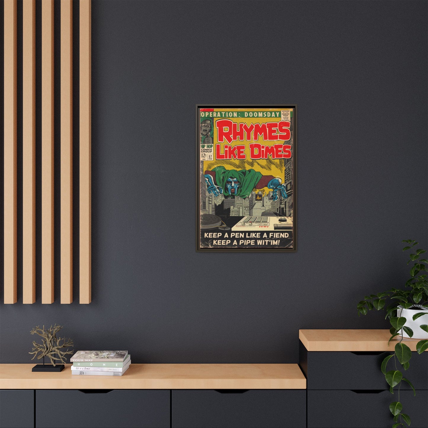MF DOOM - Rhymes Like Dimes - Gallery Canvas Wraps, Vertical Frame