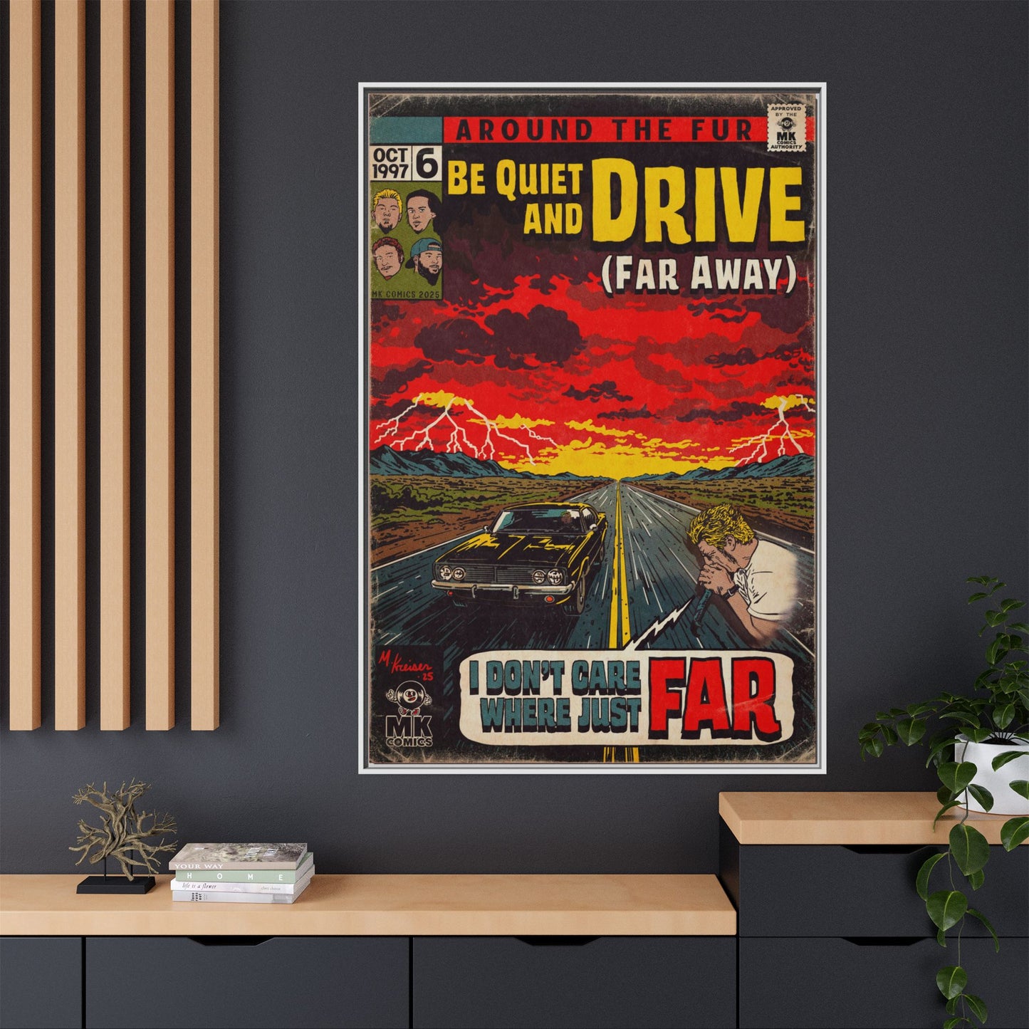 Be Quiet and Drive - Matte Canvas, Framed (Multi-color)