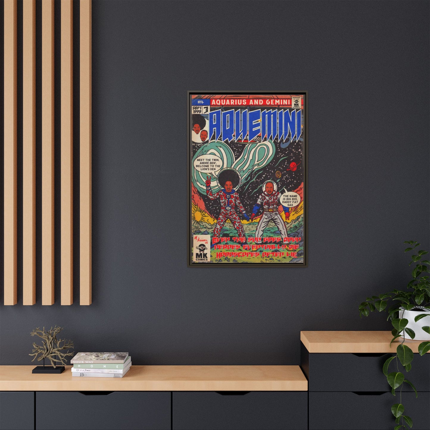 Aquemini - Comic Book Art - Matte Canvas, Framed (Multi-color)