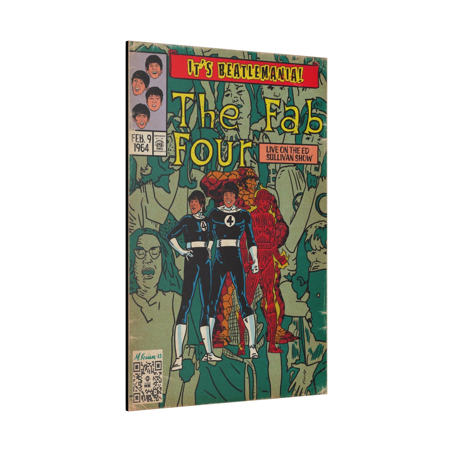 The Beatles - Beatlemania - Matte Canvas, Stretched, 0.75"