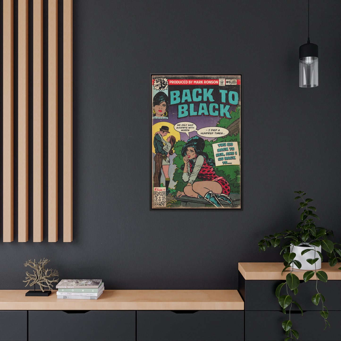 Amy Winehouse - Back to Black - Gallery Canvas Wraps, Vertical Frame