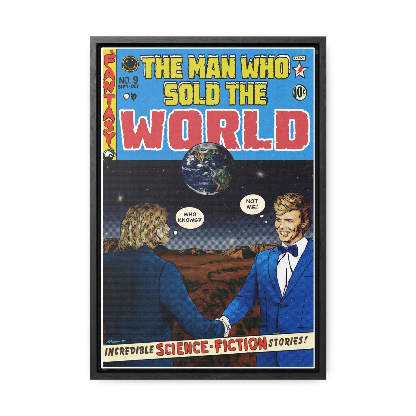 Bowie & Cobain - The Man Who Sold the World - Gallery Canvas Wraps, Vertical Frame