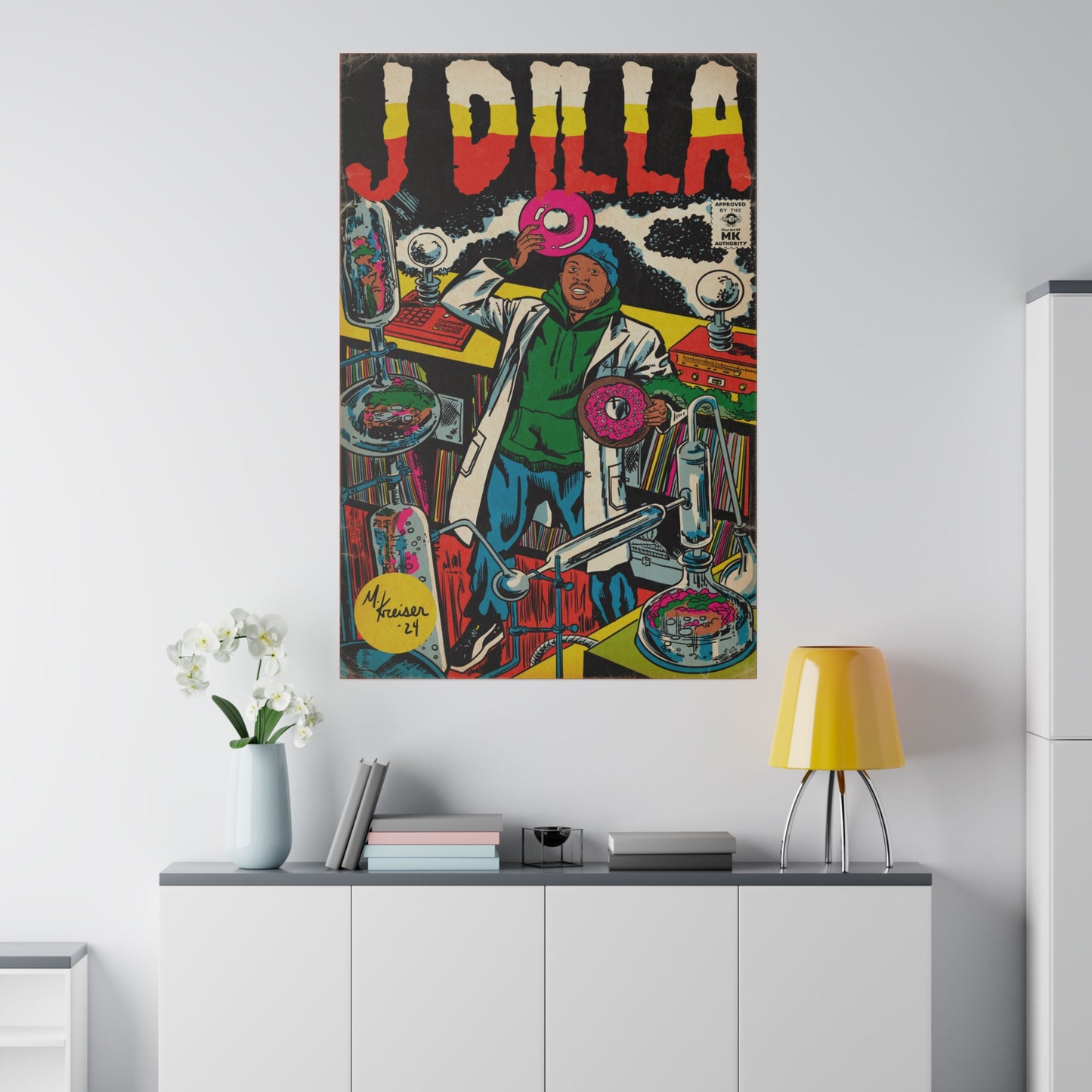 J Dilla - Comic Book Art - Matte Canvas, Stretched, 0.75"