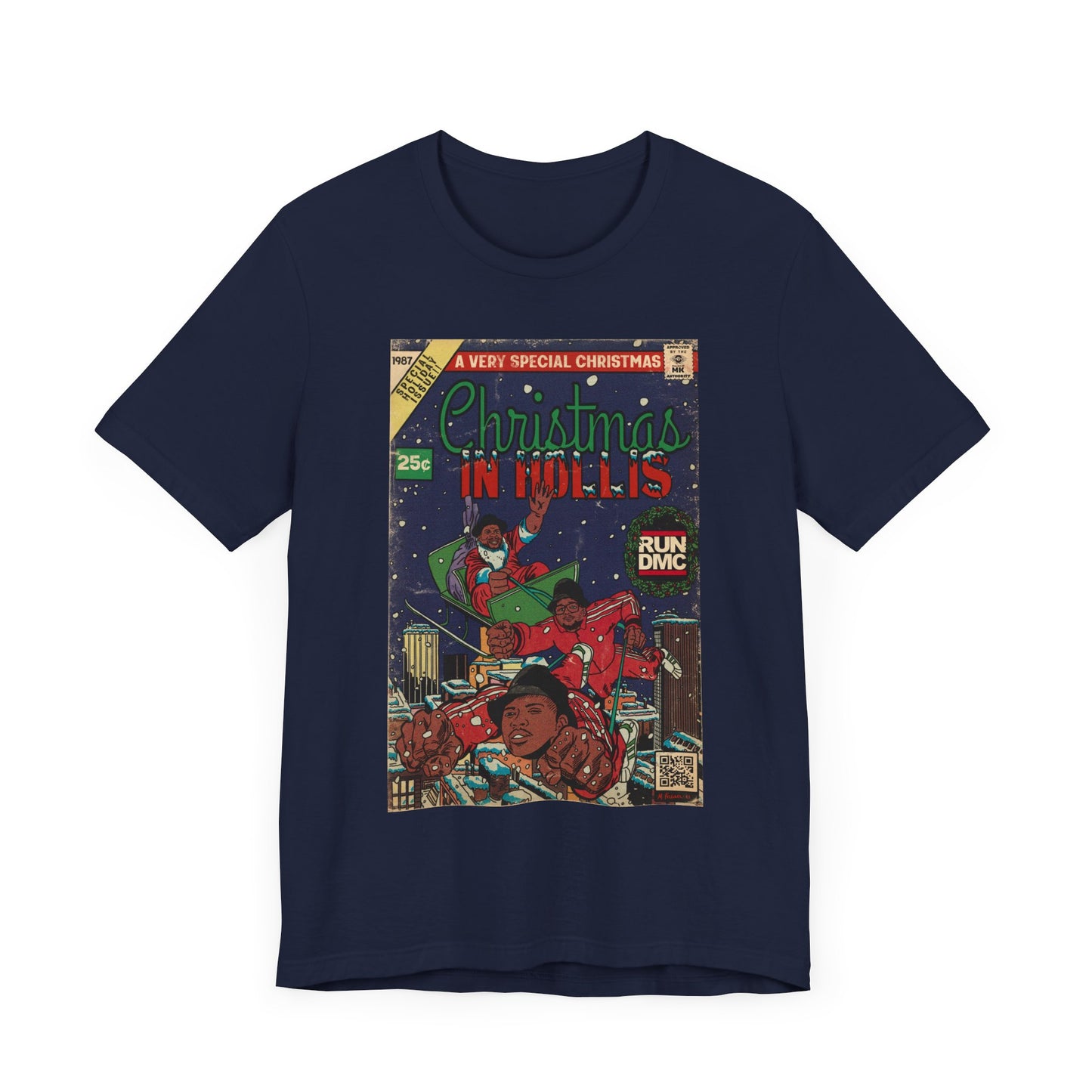 Christmas In Hollis - Hip Hop Comic Art - Unisex Jersey Short Sleeve Tee